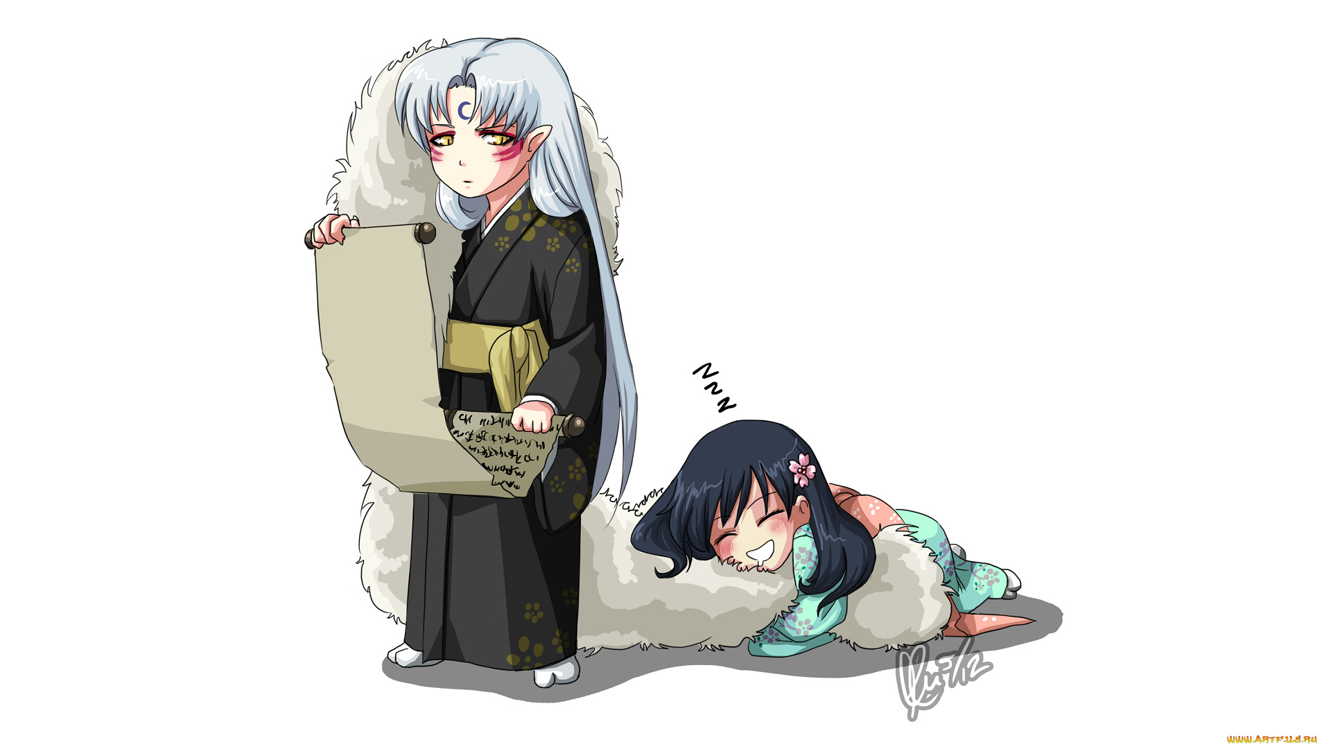 аниме, inuyasha, кагоме, сешоумару