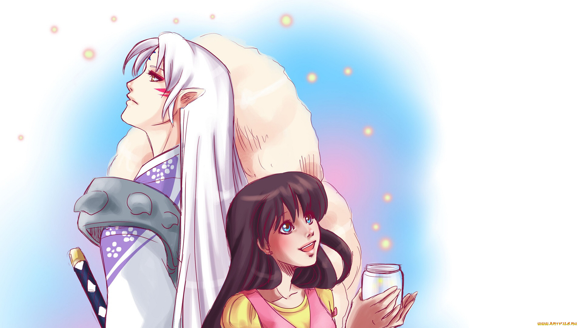 аниме, inuyasha, кагоме, сешоумару