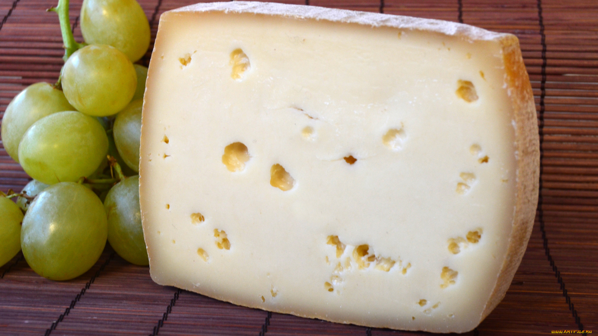еда, сырные, изделия, сыр, виноград
