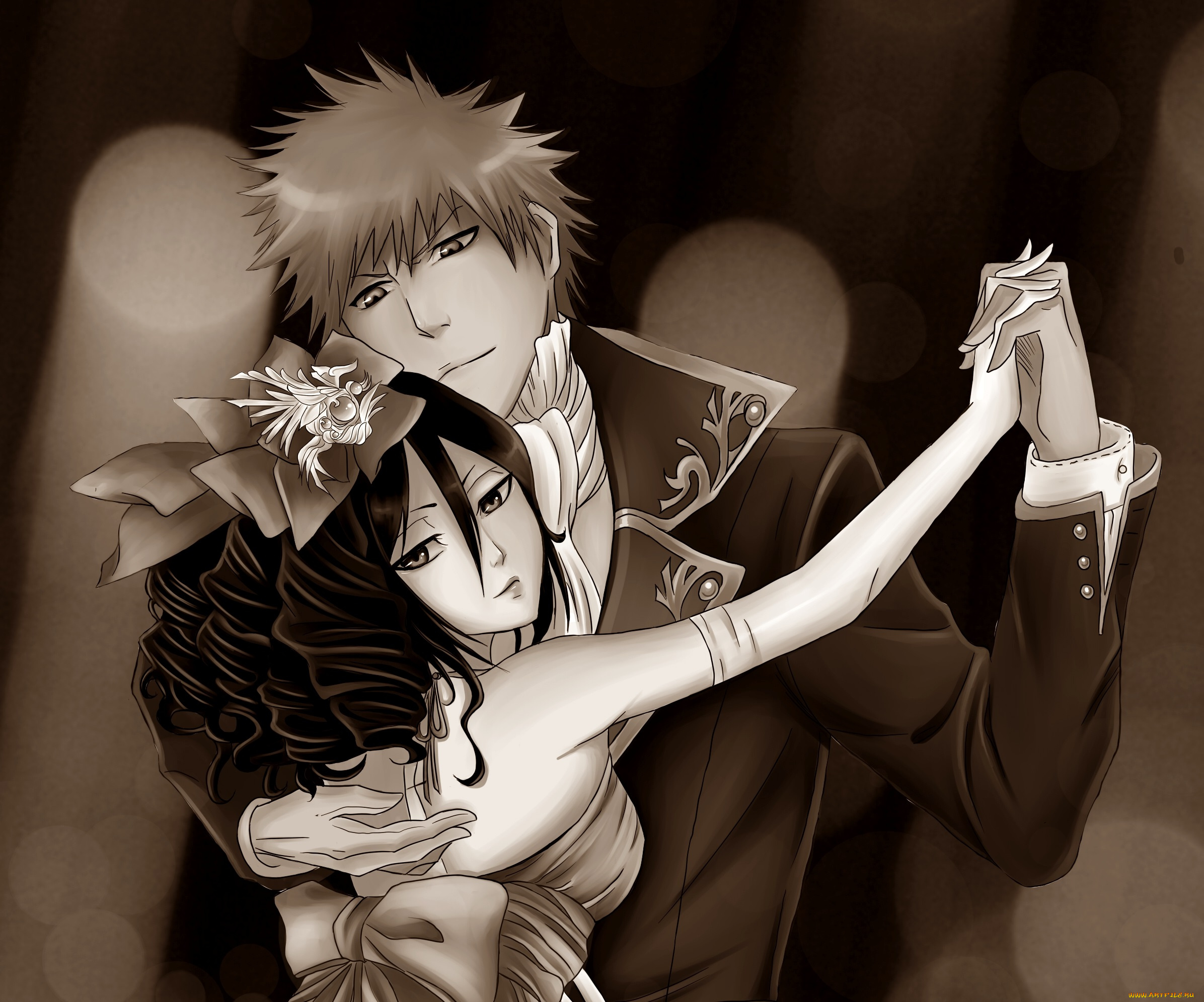 аниме, bleach, рукия, ичиго