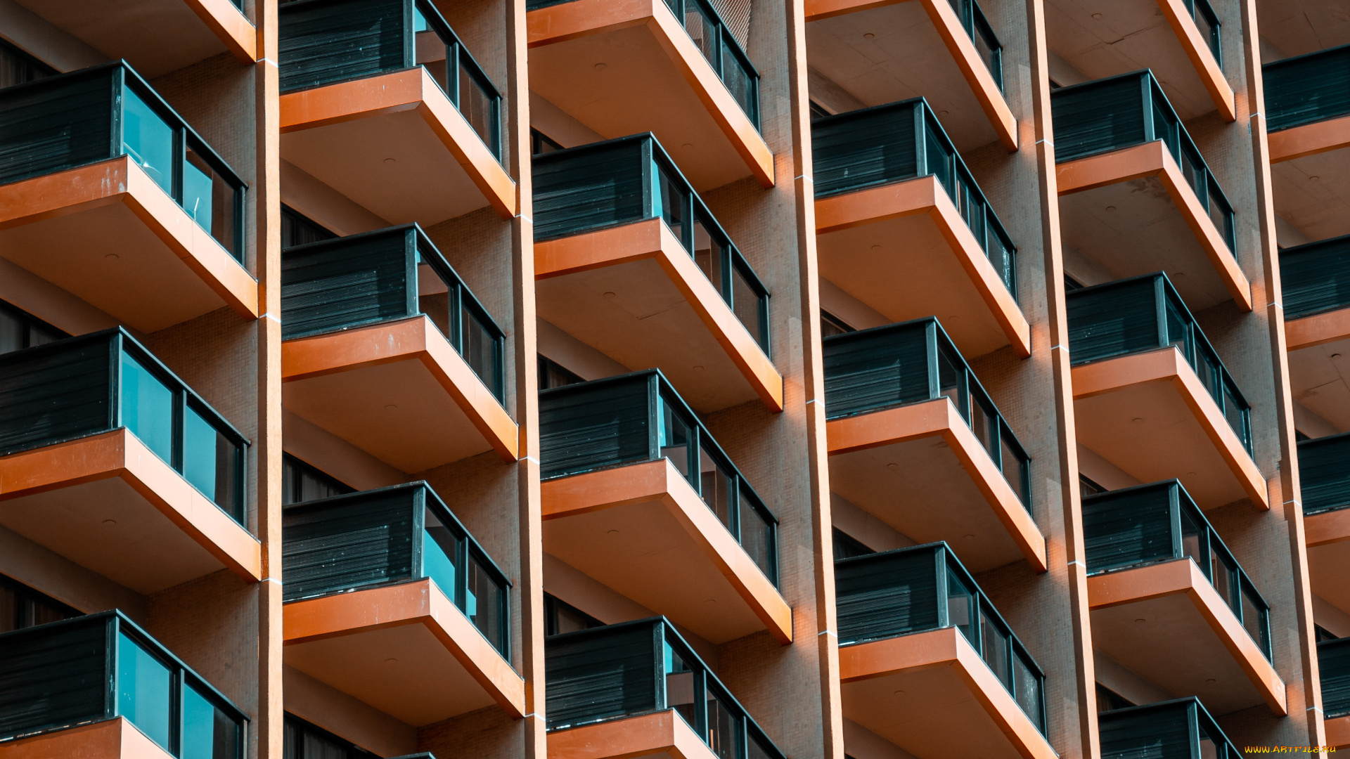 города, -, здания, , дома, балкон, здания, современная, архитектура