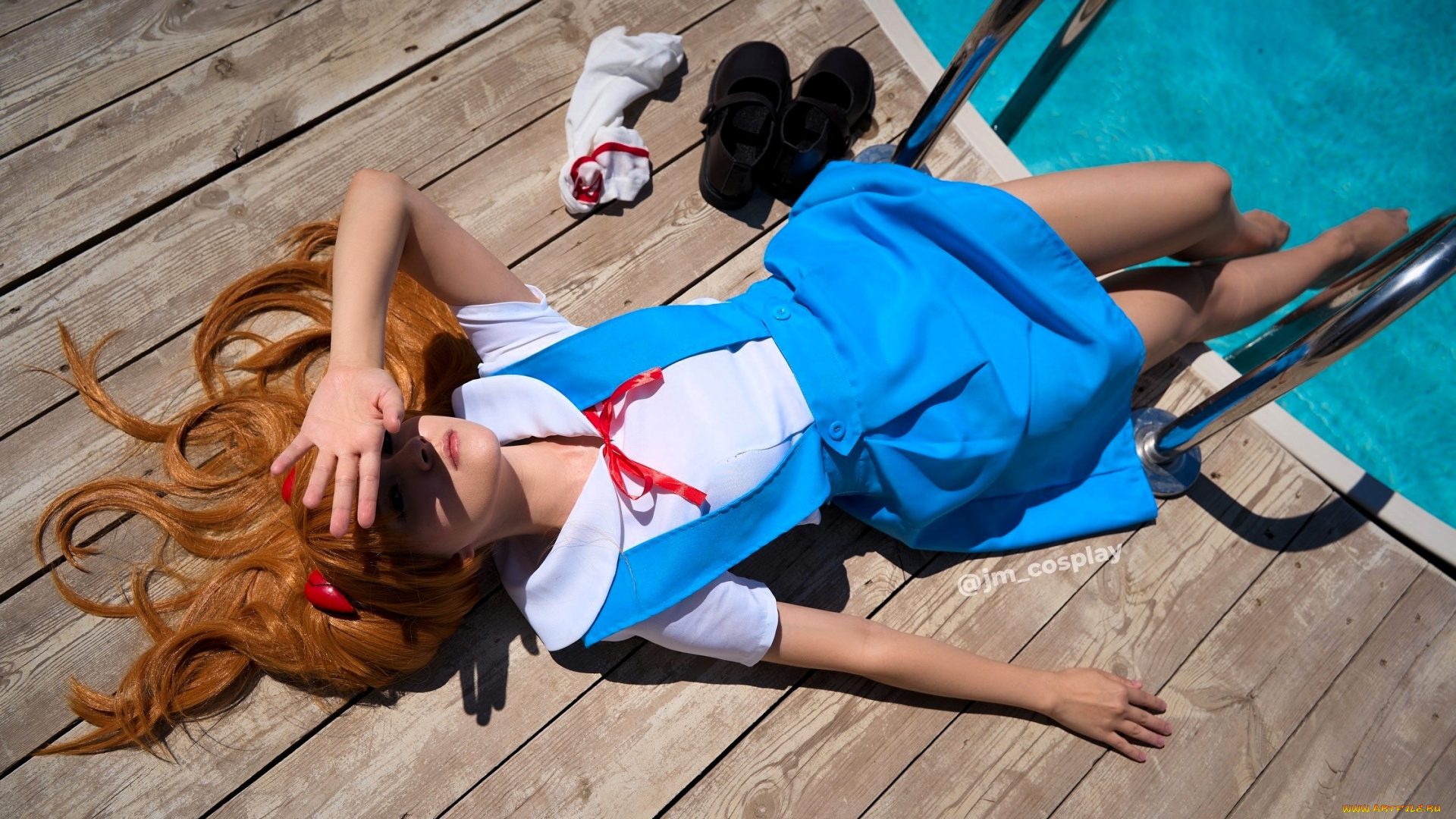 девушки, -, креатив, , косплей, костюм, образ, бассейн