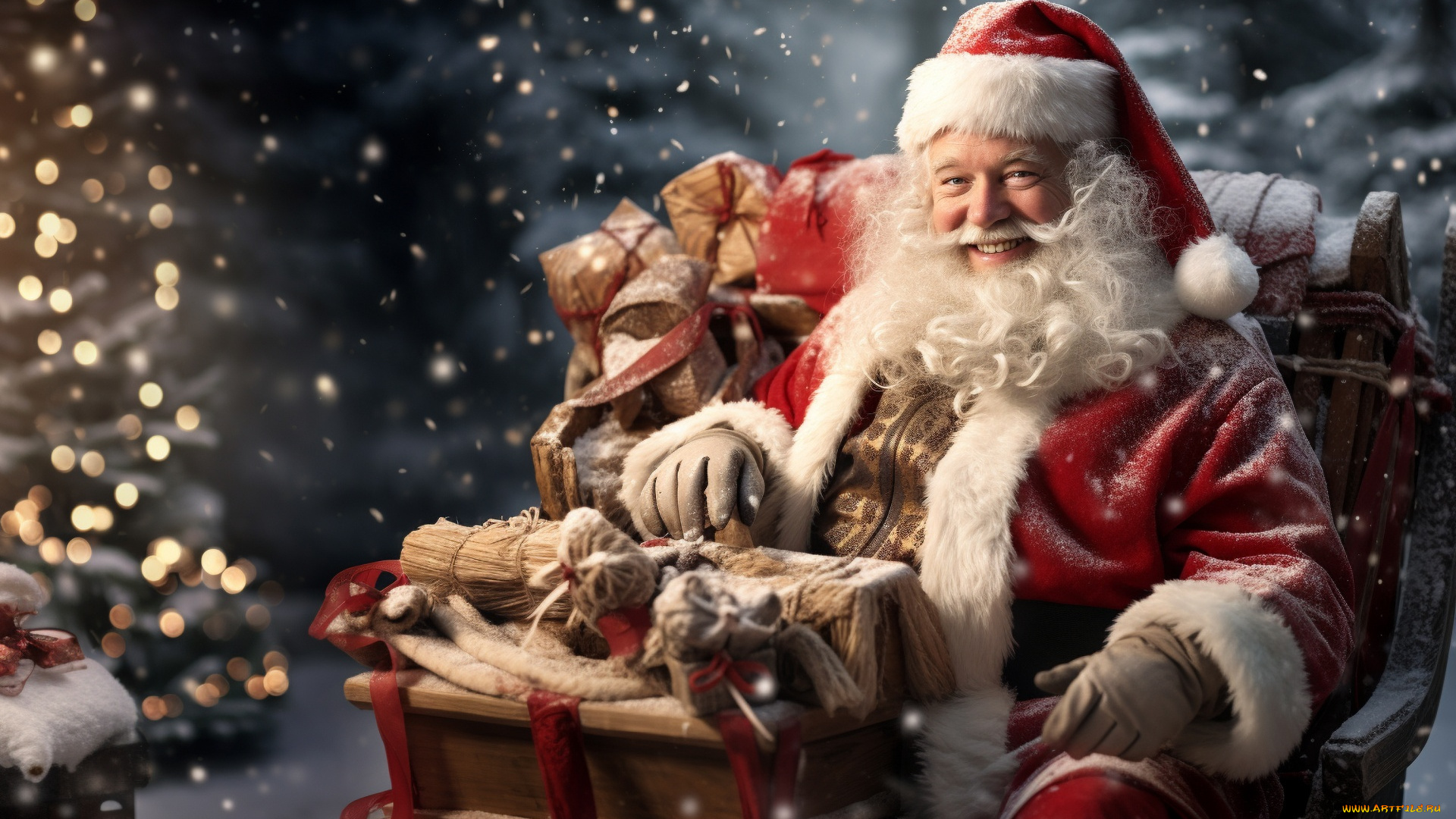 праздничные, дед, мороз, , санта, клаус, санта, улыбка, сани