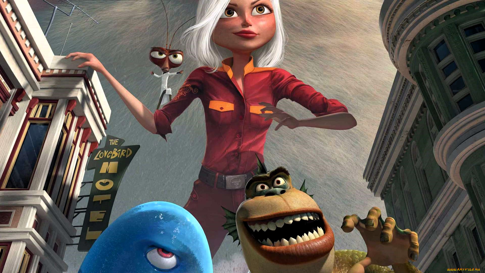 видео, игры, monsters, vs, , aliens, мутанты, город