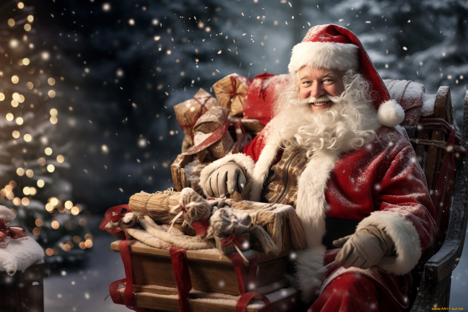 праздничные, дед, мороз, , санта, клаус, санта, улыбка, сани