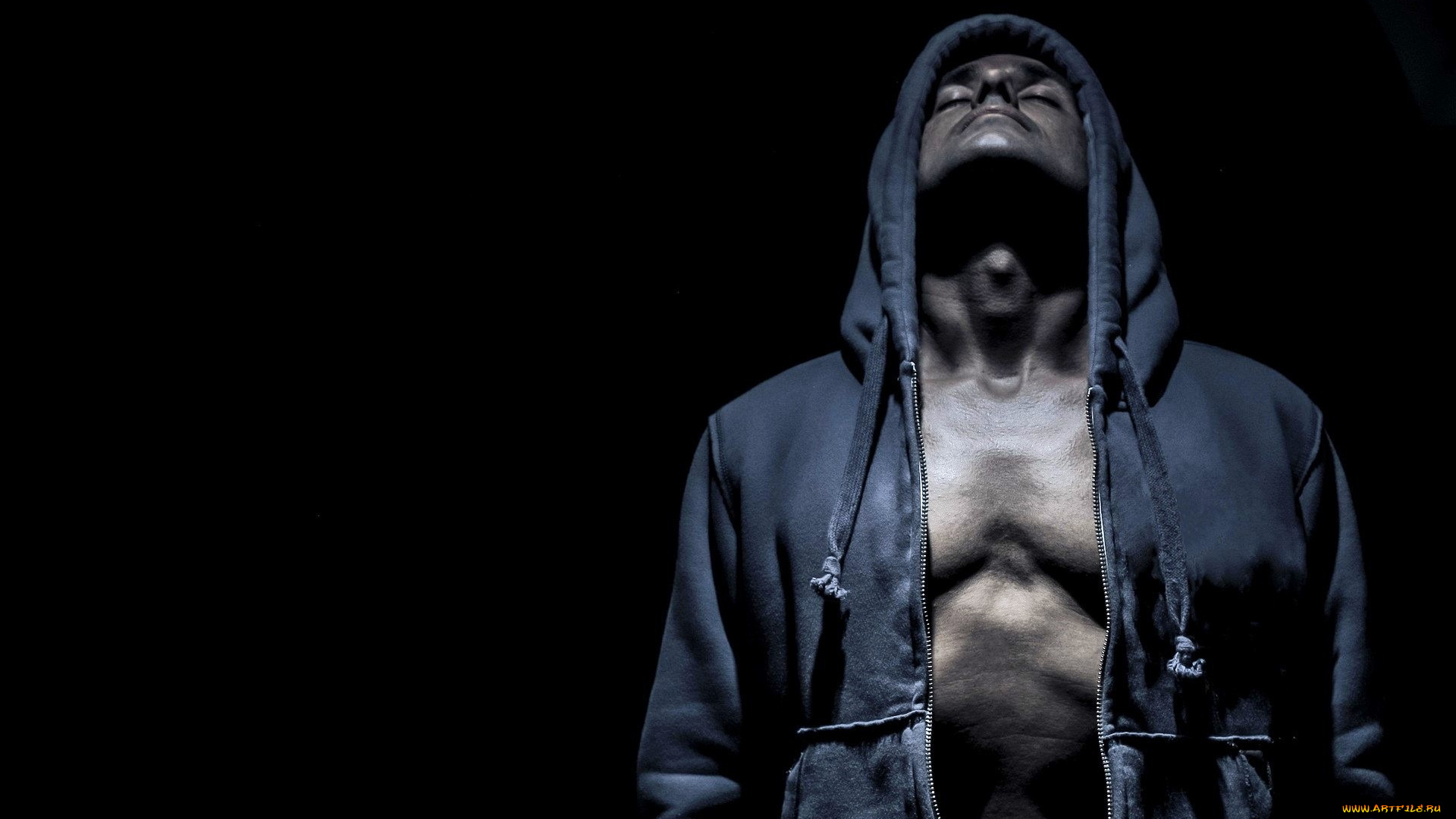 мужчины, -unsort, парень, торс, толстовка, капюшон