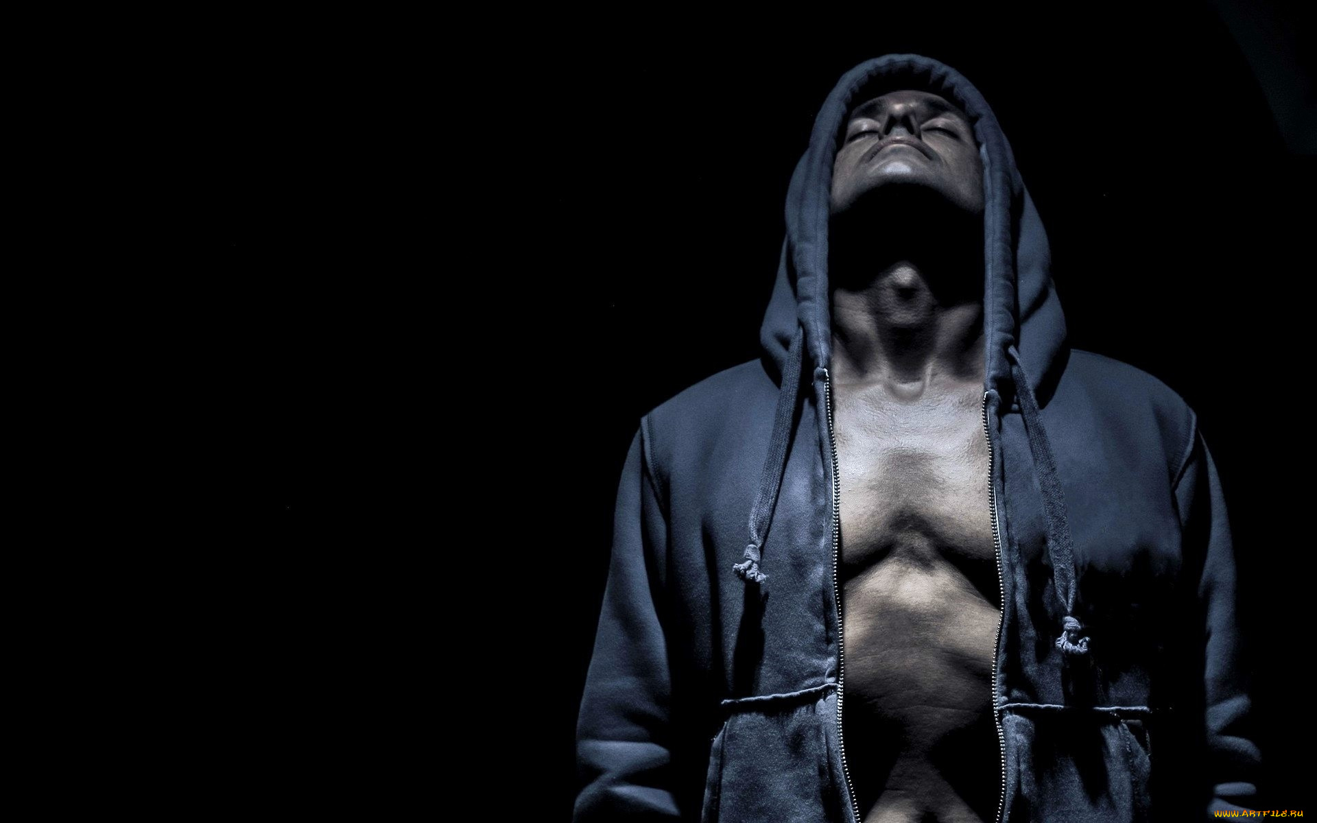 мужчины, -unsort, парень, торс, толстовка, капюшон