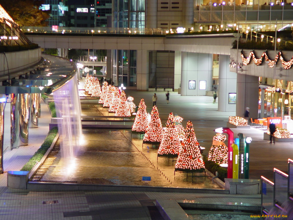 города, огни, ночного