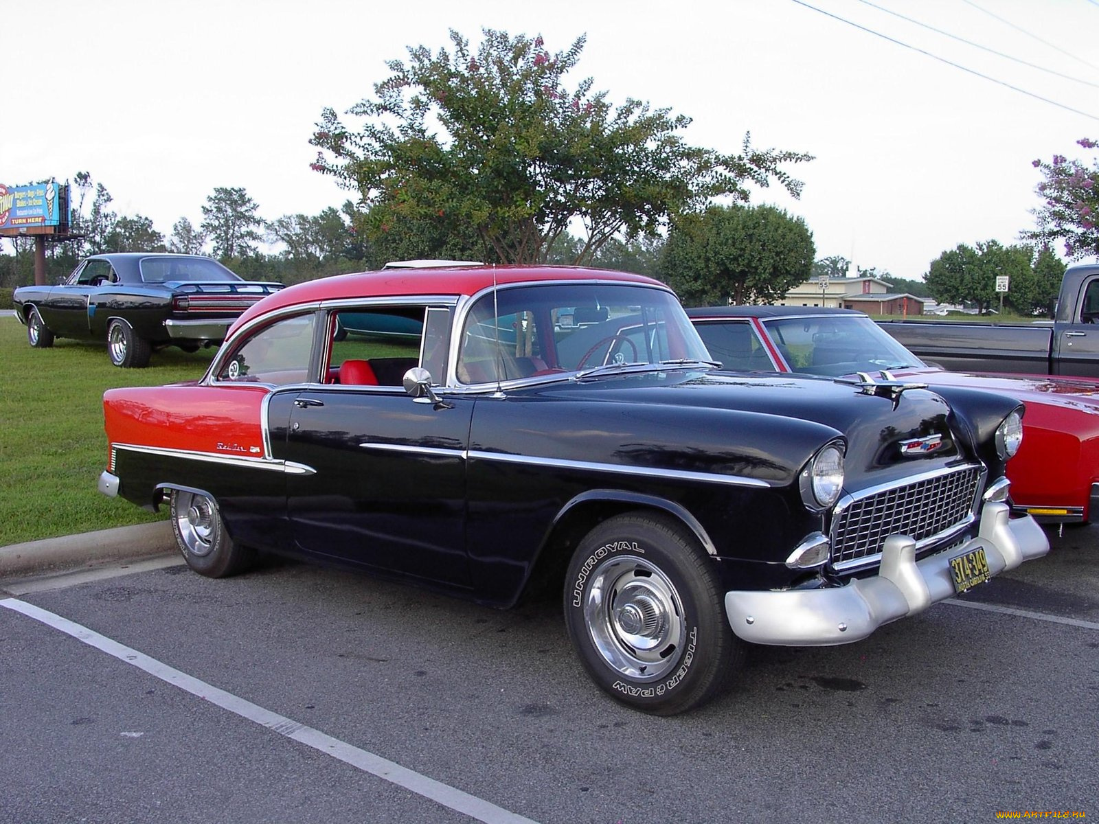 1955, chevrolet, belair, sedan, classic, автомобили, выставки, уличные, фото