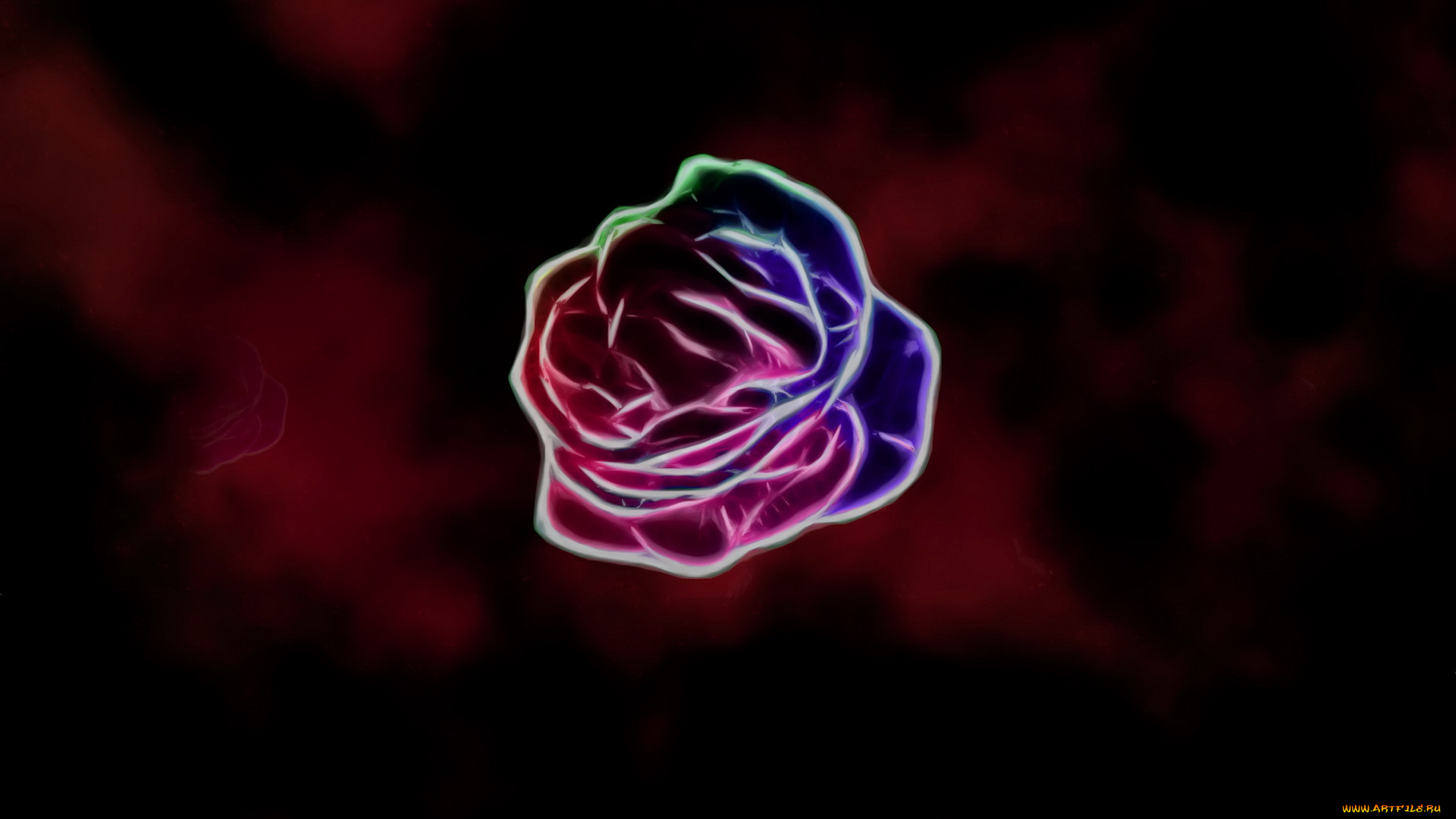 3д, графика, flowers, цветы, фрактал, тёмный