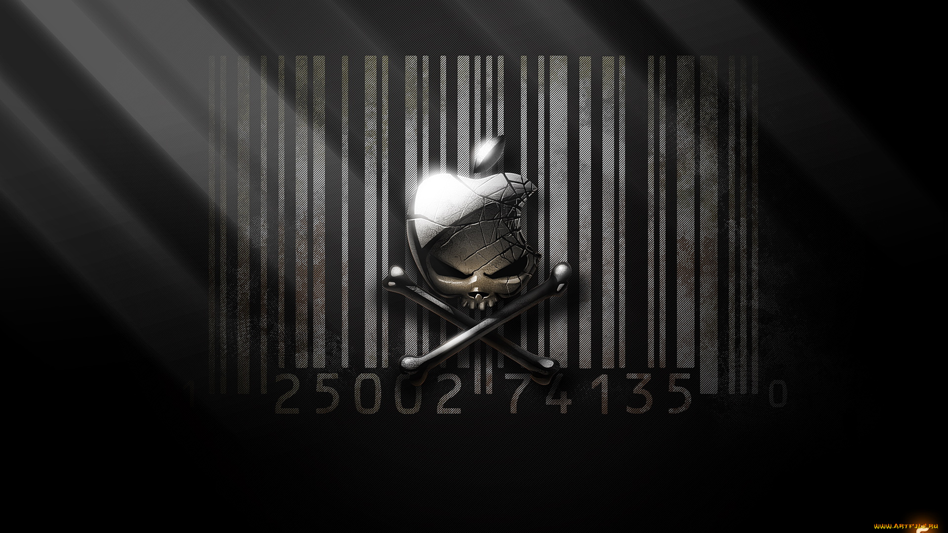 компьютеры, apple, логотип, яблоко, линии, тёмный