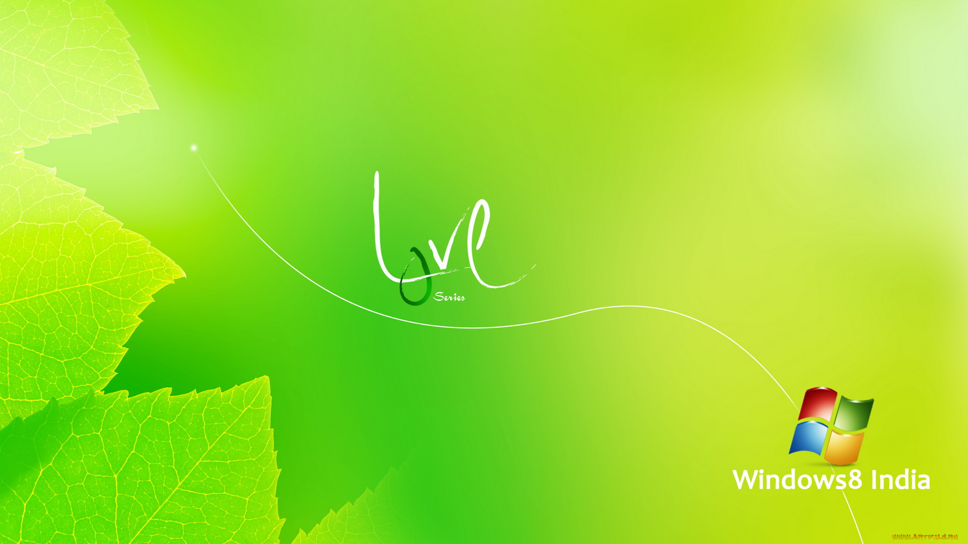 компьютеры, windows, 8, зелёный, листья