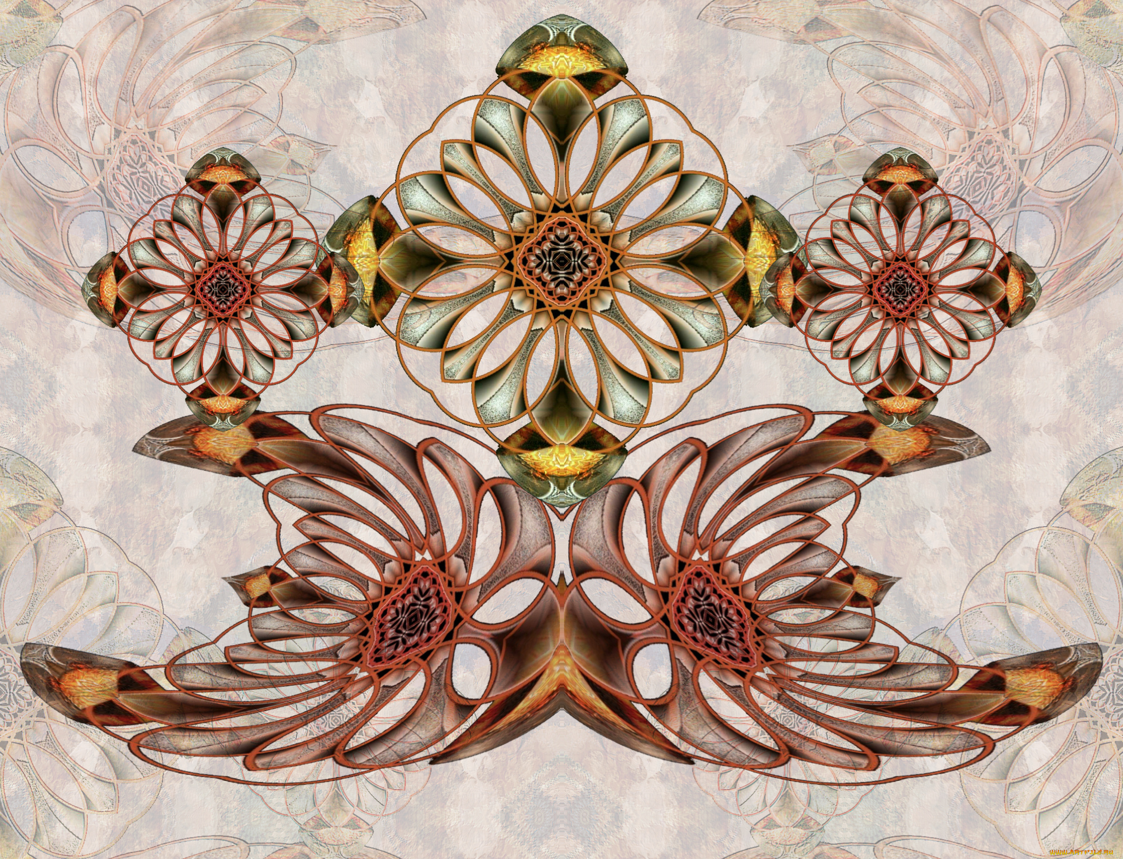 3д, графика, fractal, фракталы, абстракция, светлый, узор