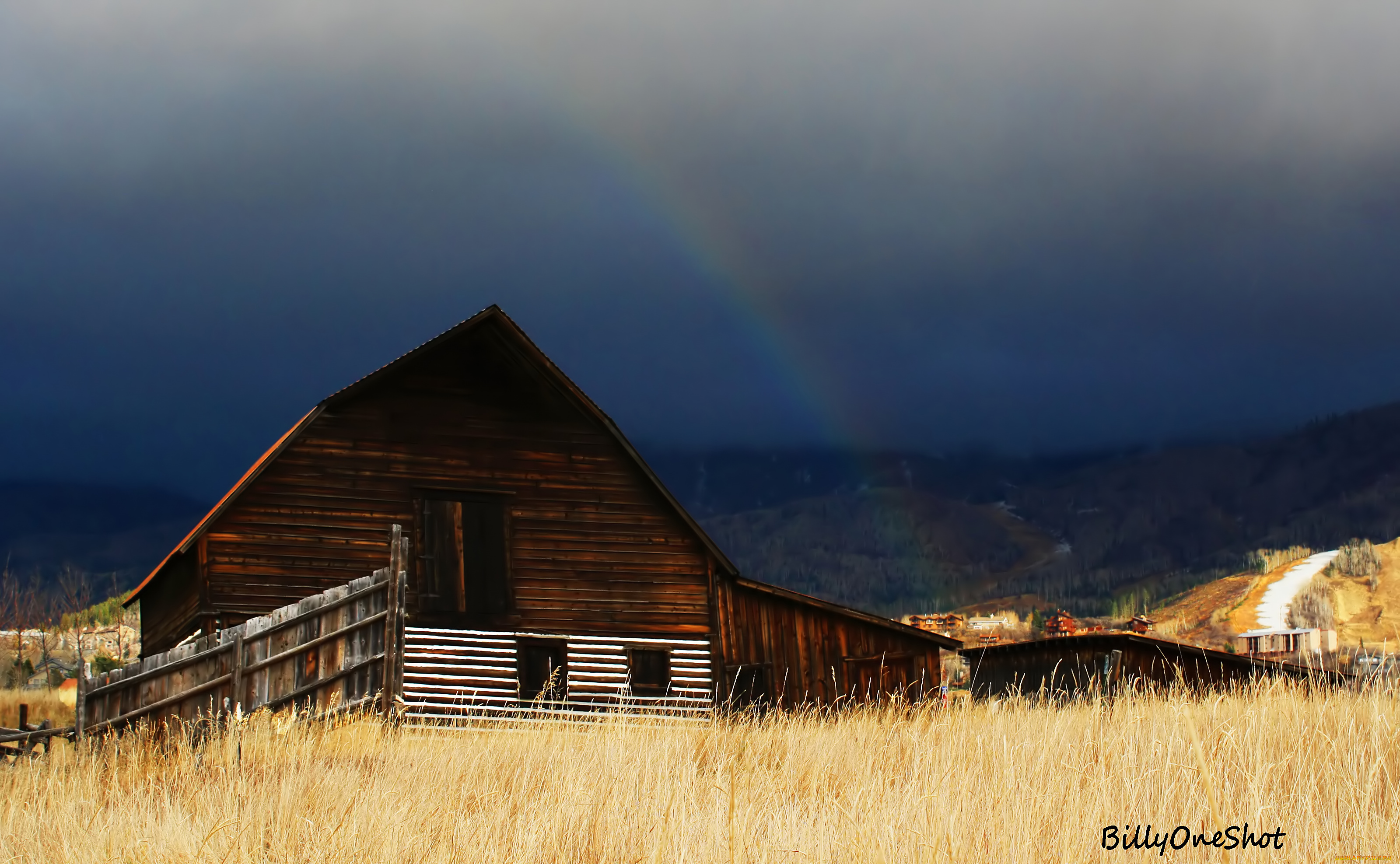 разное, сооружения, постройки, радуга, забор, дом