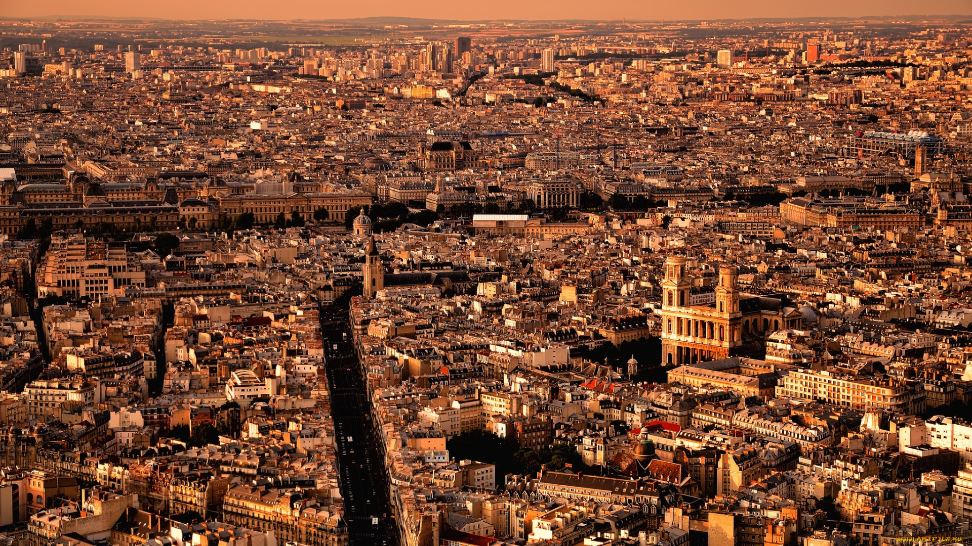 города, париж, франция, здания, дороги, дома, панорама