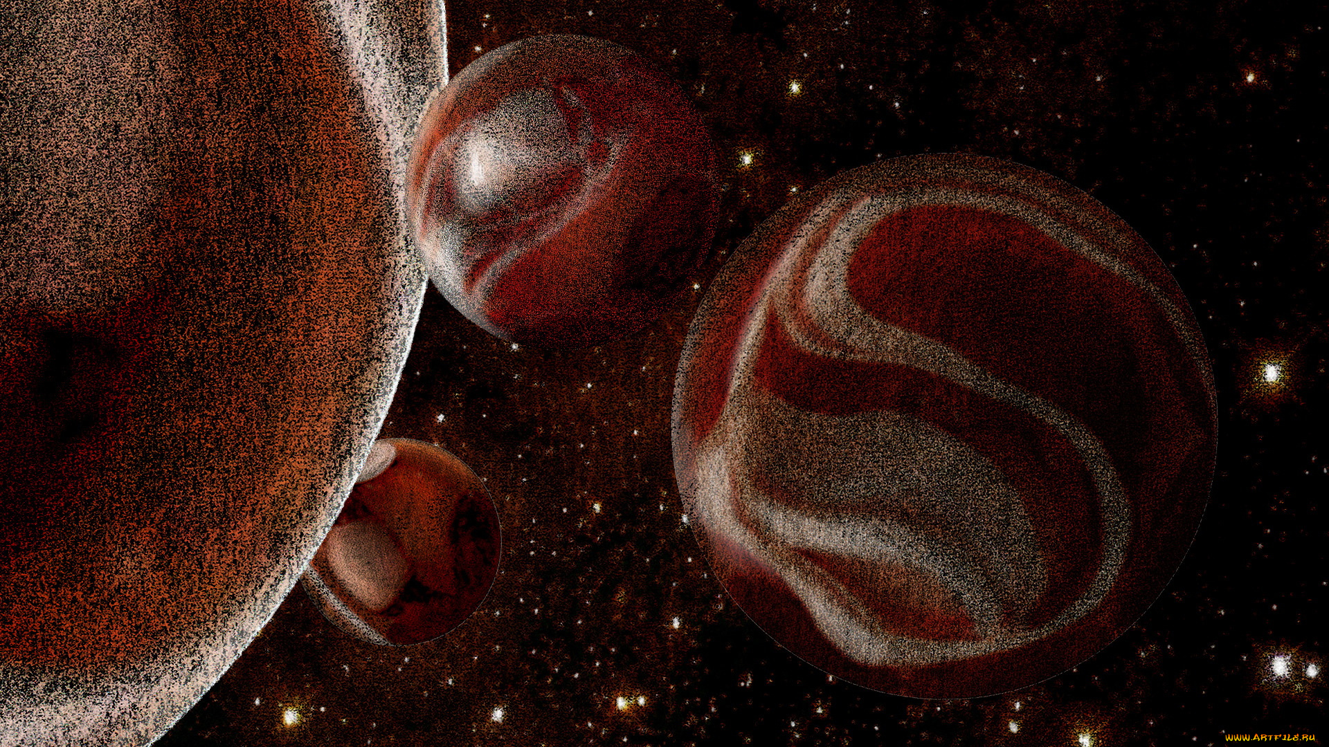 космос, арт, планеты