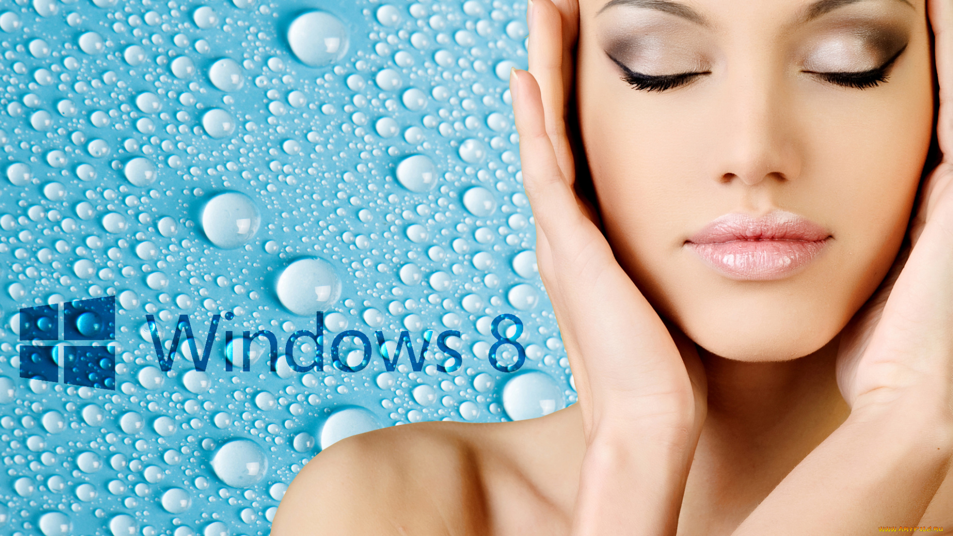 компьютеры, windows, капли, девушка