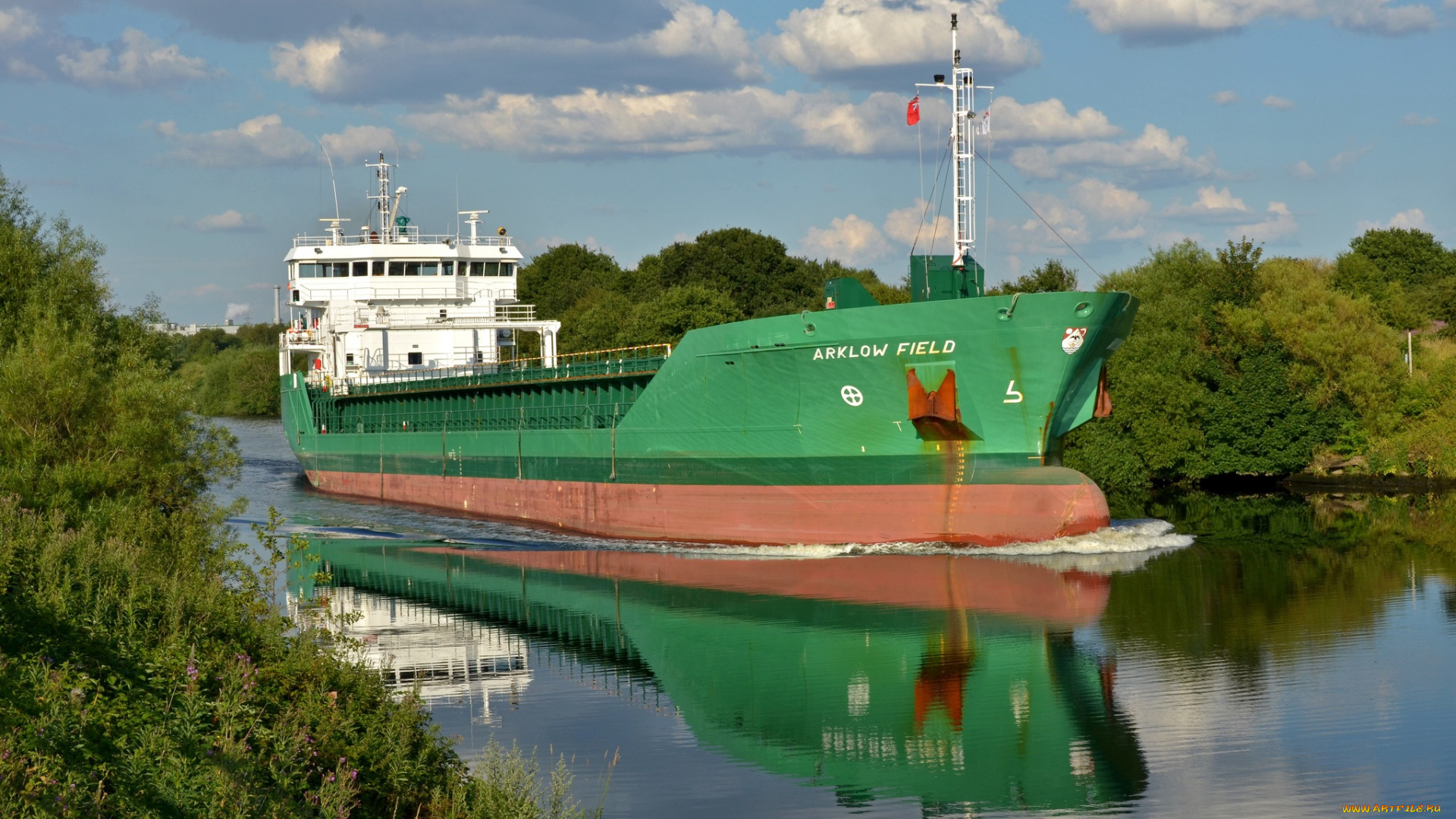 корабли, грузовые, суда, река, грузовое, судно