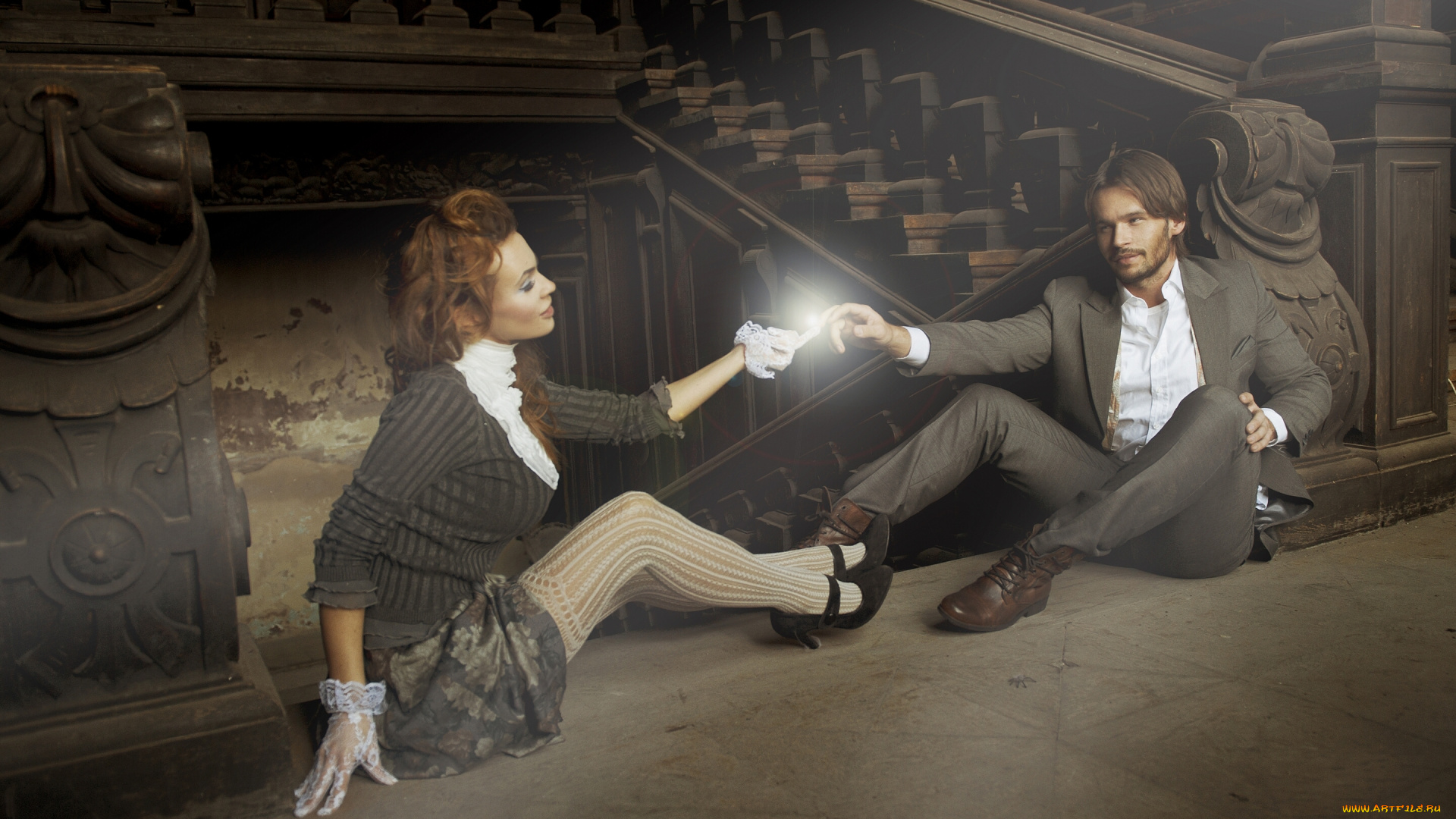 разное, мужчина, женщина, лестница