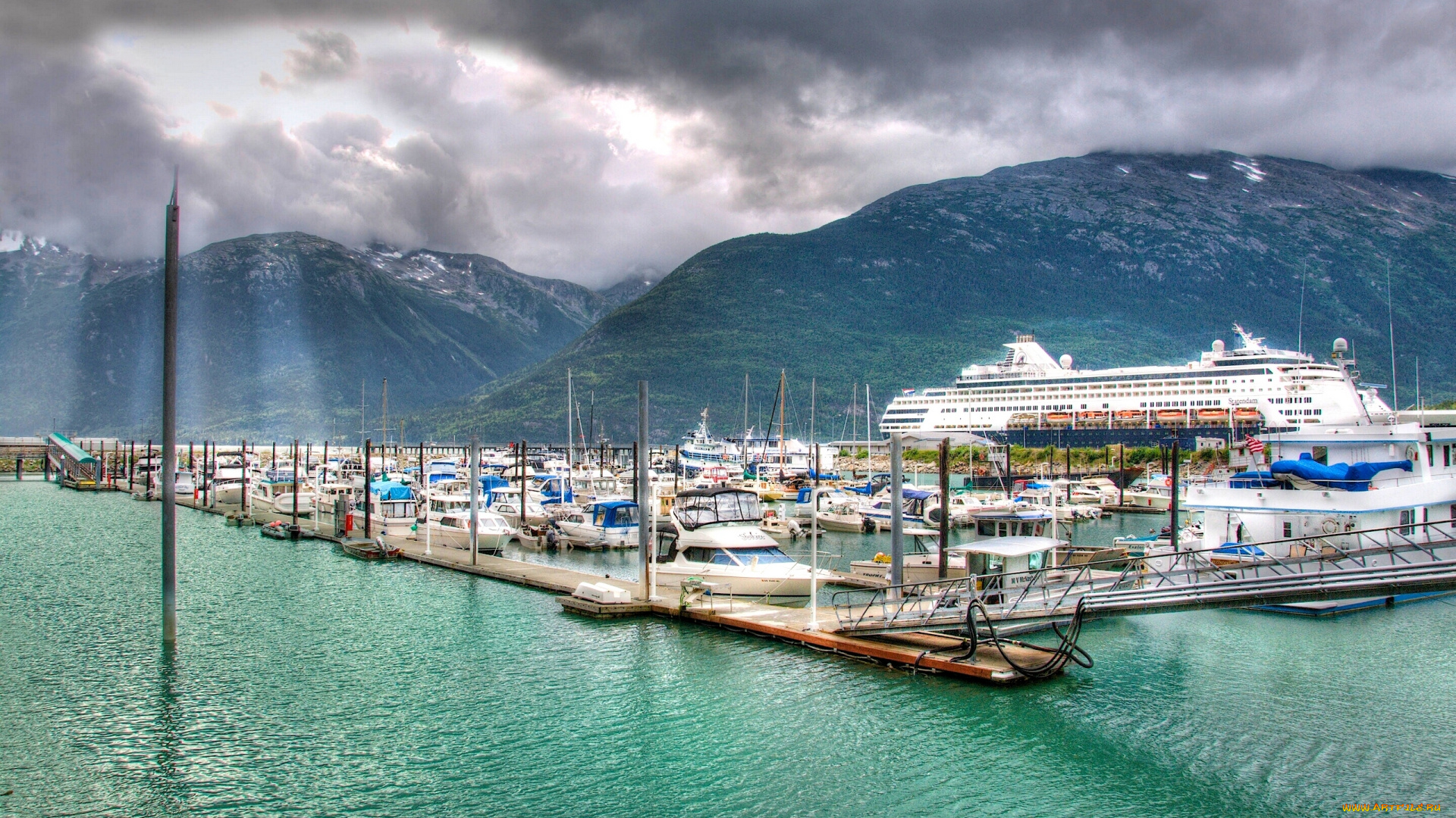 skagway, alaska, корабли, порты, причалы, катера, лайнер, горы, порт, залив, линн-канал, аляска, скагуэй, lynn, canal