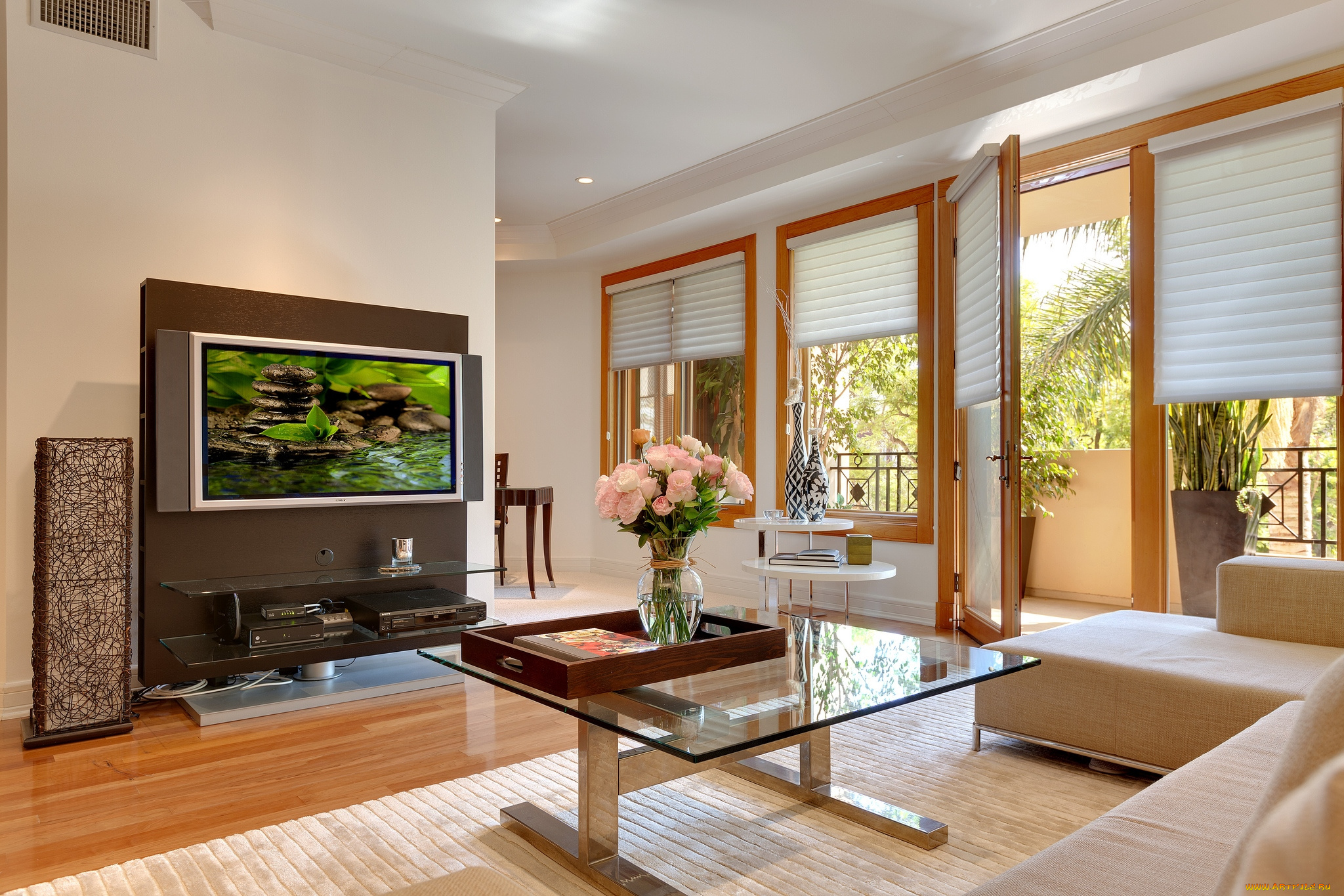 интерьер, гостиная, диван, столик, плазма