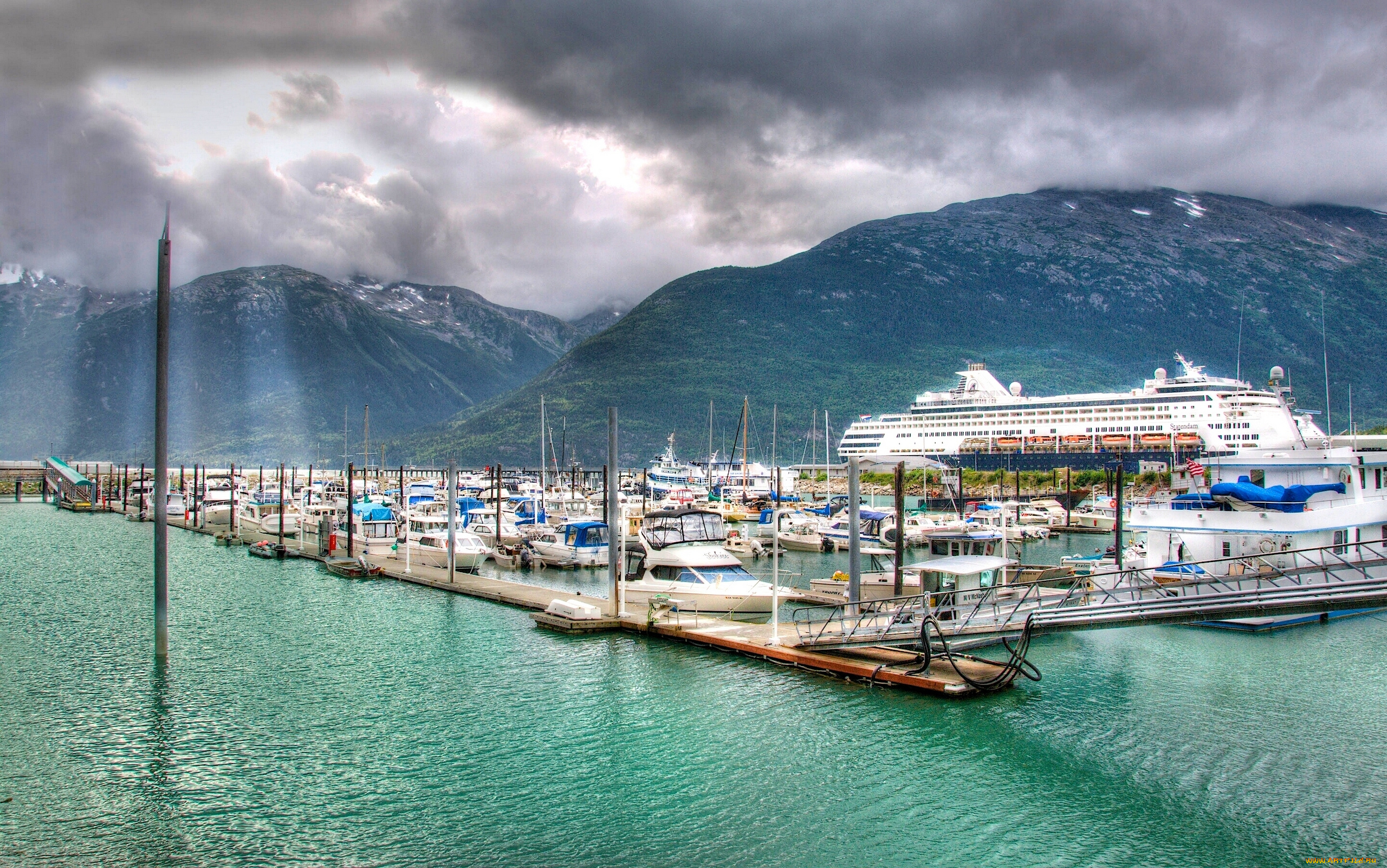 skagway, alaska, корабли, порты, причалы, катера, лайнер, горы, порт, залив, линн-канал, аляска, скагуэй, lynn, canal