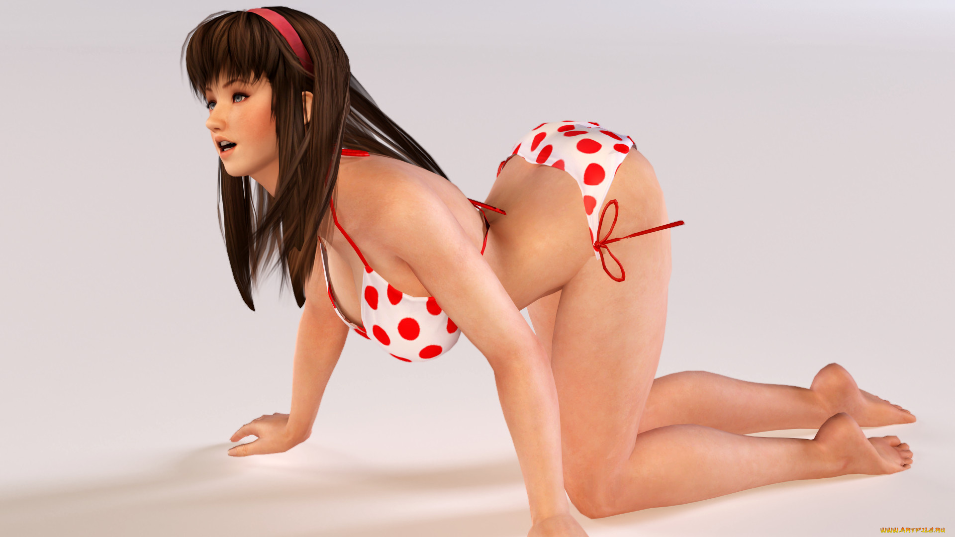 3д, графика, аниме, , anime, девушка, взгляд, фон