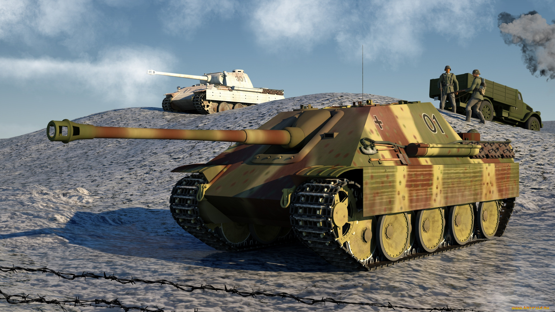 3д, графика, армия, , military, танк, солдаты