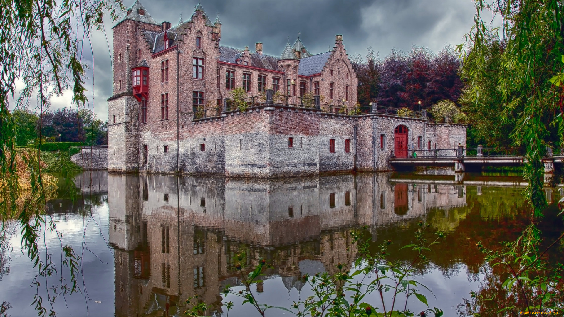 kasteel, tilligem, города, -, дворцы, , замки, , крепости, парк, пруд, замок