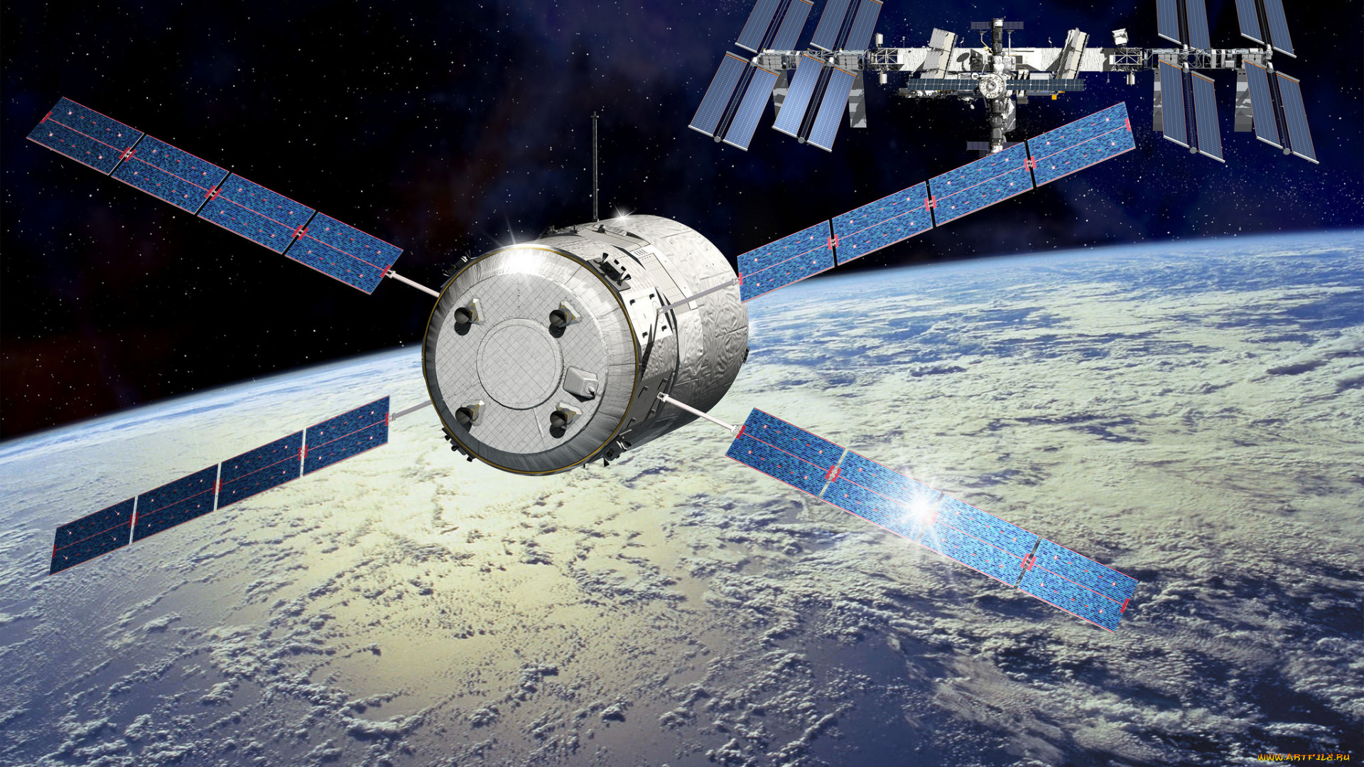 космос, арт, грузовой, автоматический, atv, корабль, космический