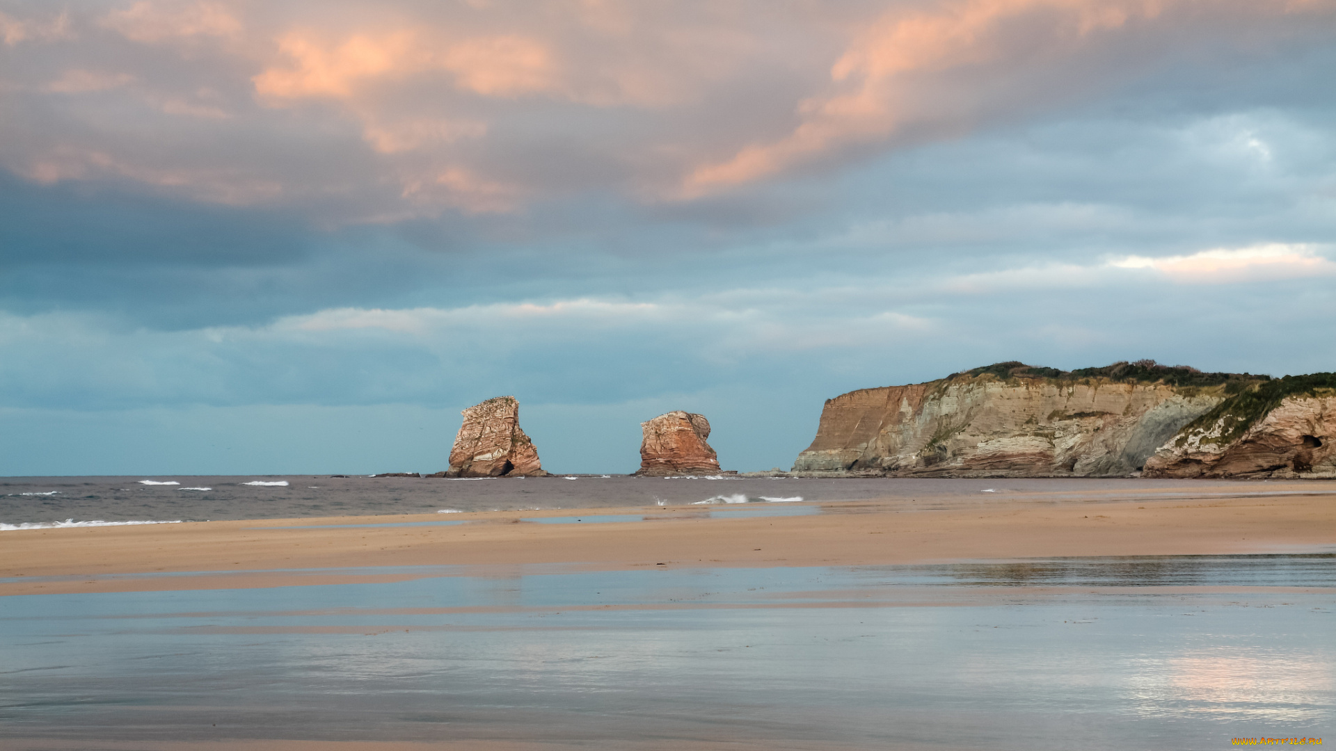 природа, побережье, скалы, небо, облака, берег, море