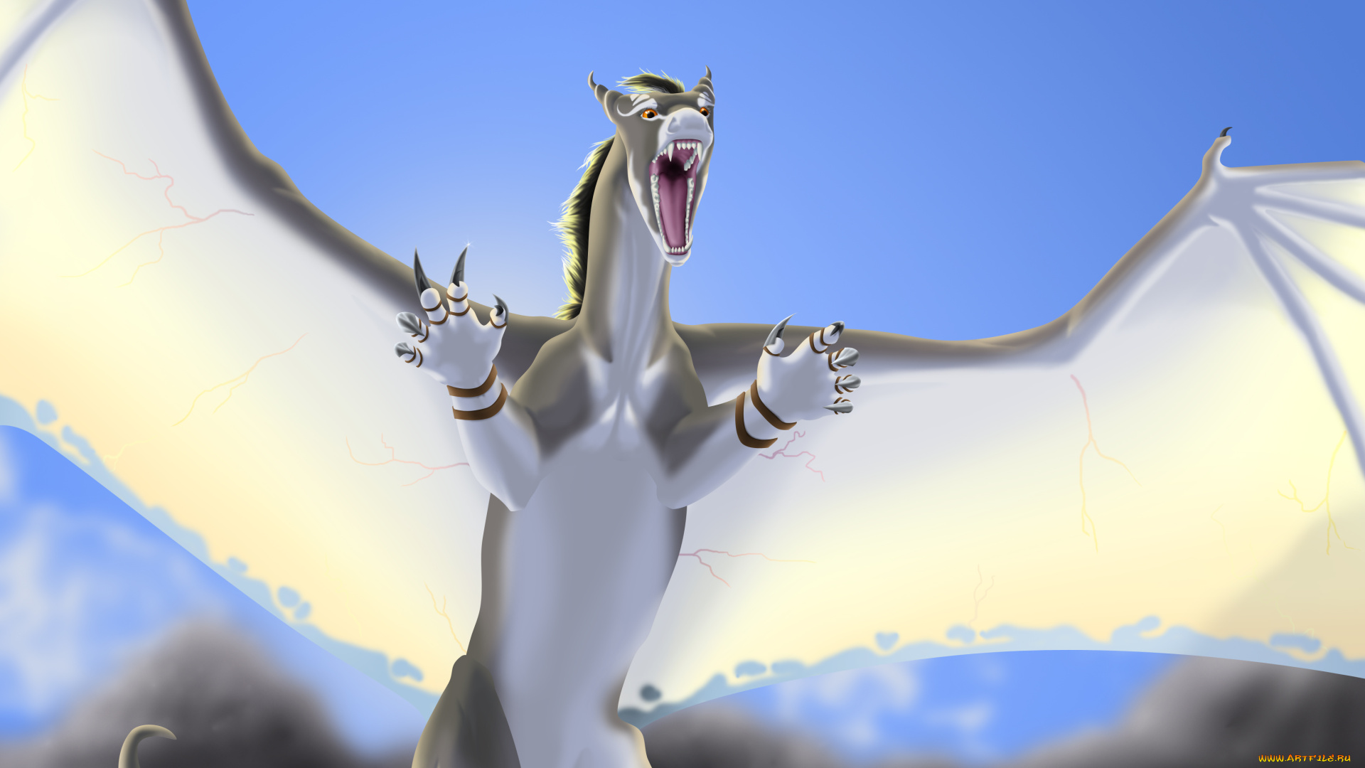 рисованное, животные, , сказочные, , мифические, дракон, фон