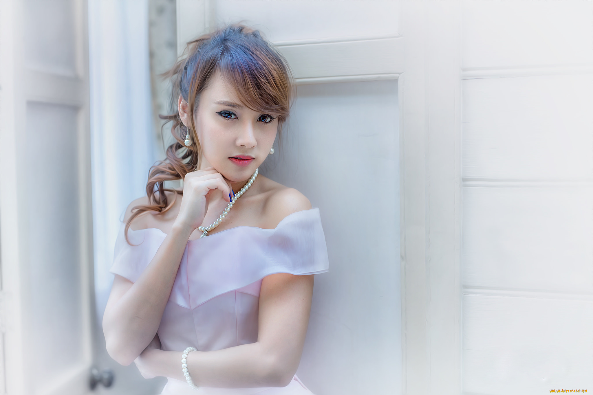 девушки, -unsort, , азиатки, взгляд, жест, лицо