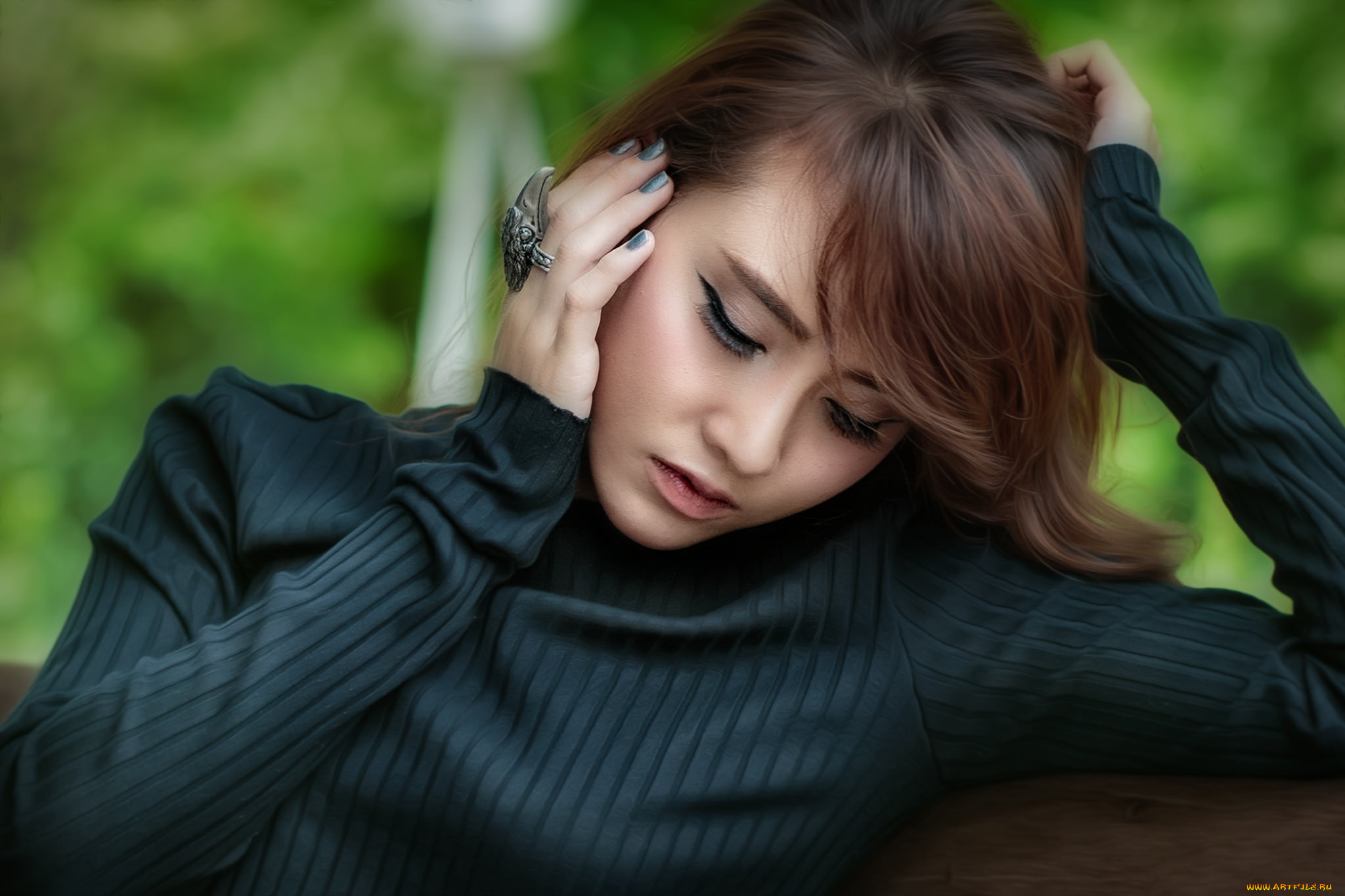 девушки, -unsort, , азиатки, жест, взгляд, лицо