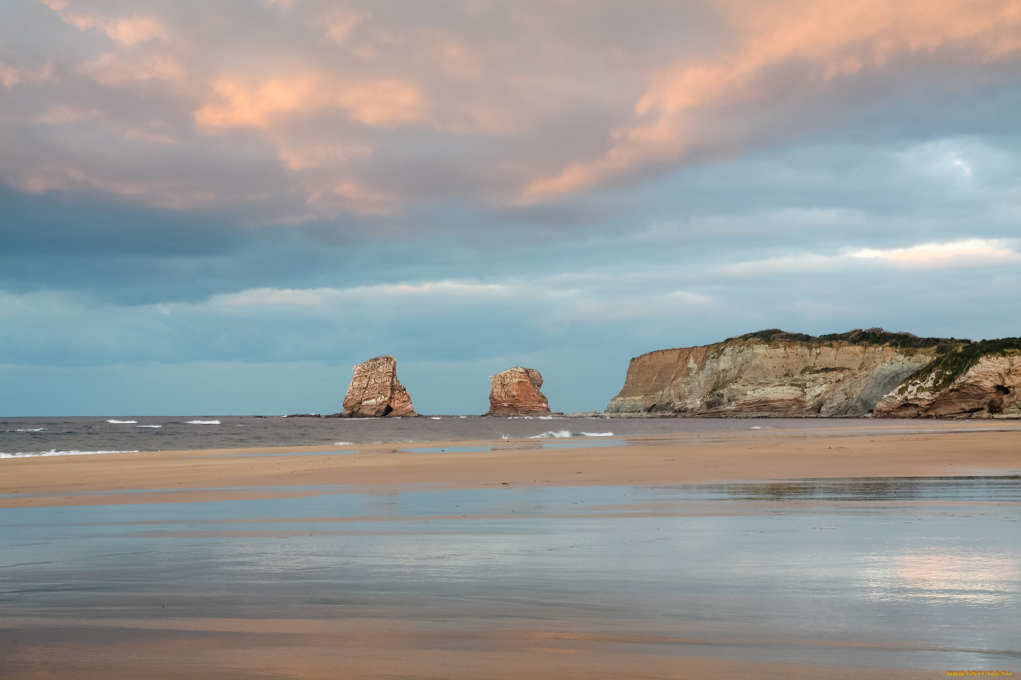 природа, побережье, скалы, небо, облака, берег, море