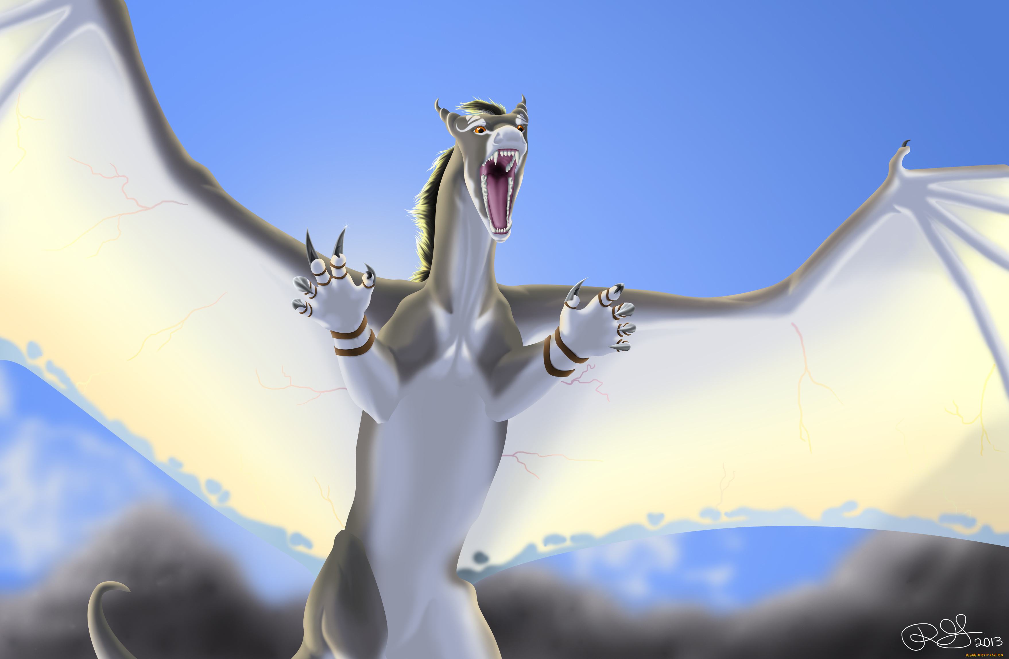 рисованное, животные, , сказочные, , мифические, дракон, фон