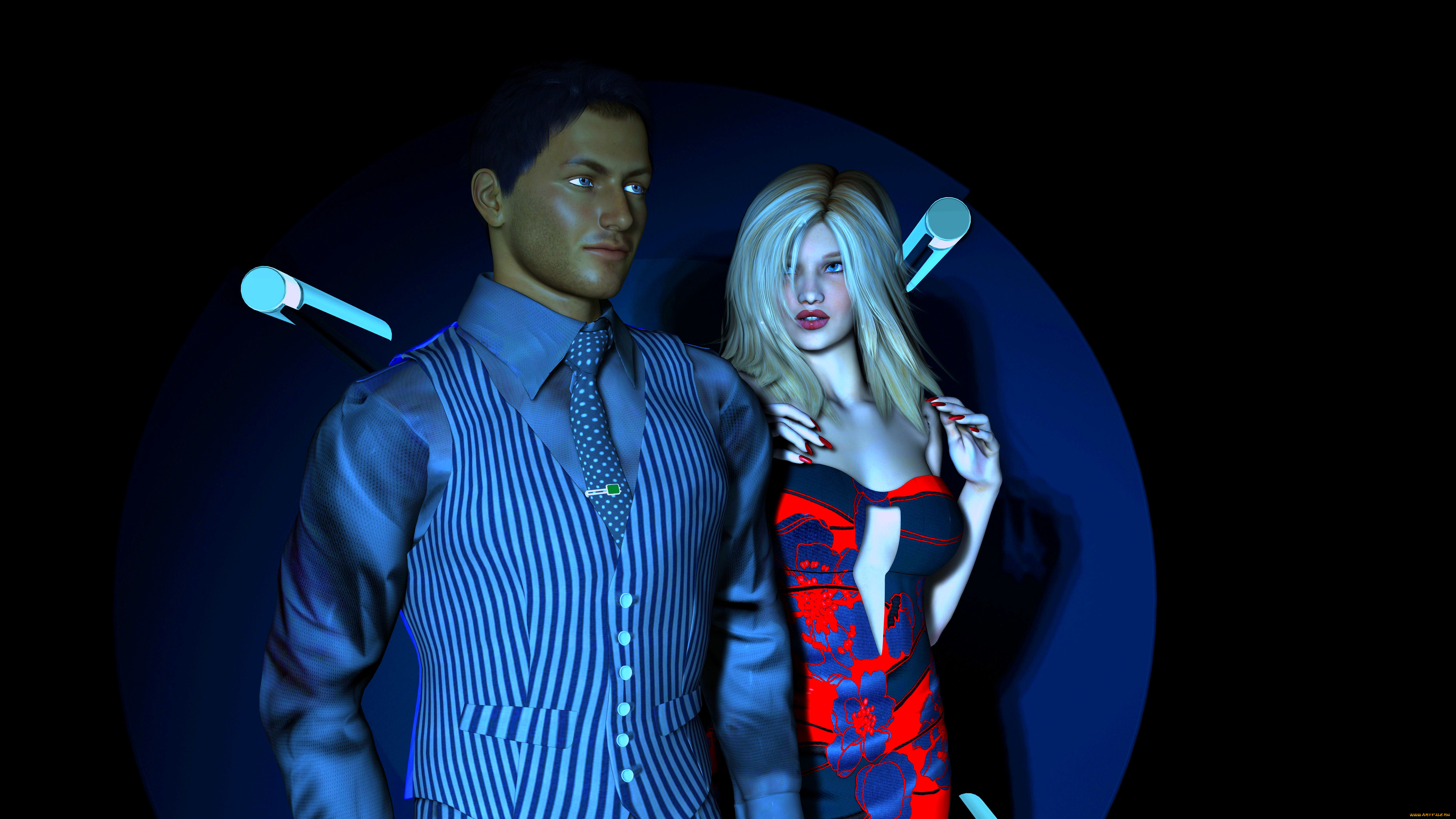 3д, графика, люди, , people, мужчина, девушка, взгляд