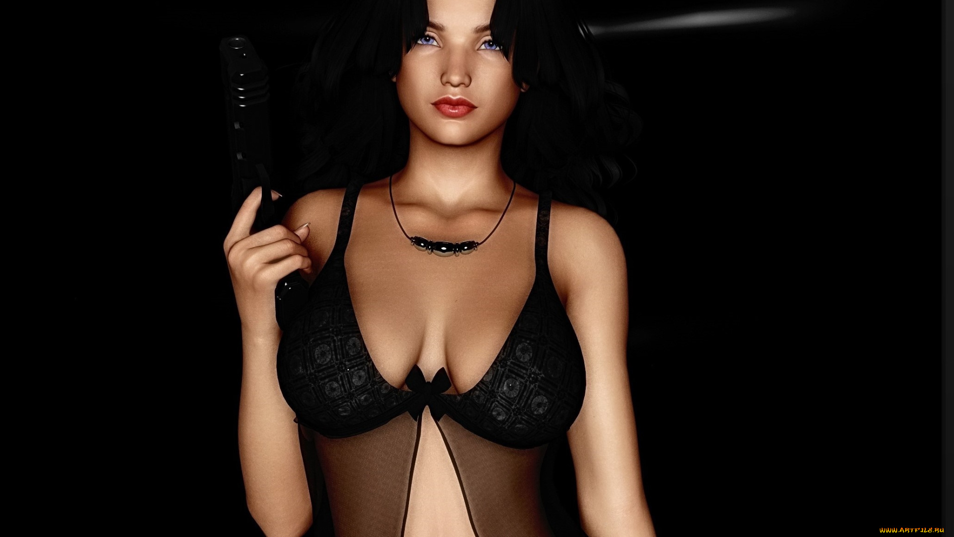 3д, графика, люди, , people, оружие, фон, взгляд, девушка