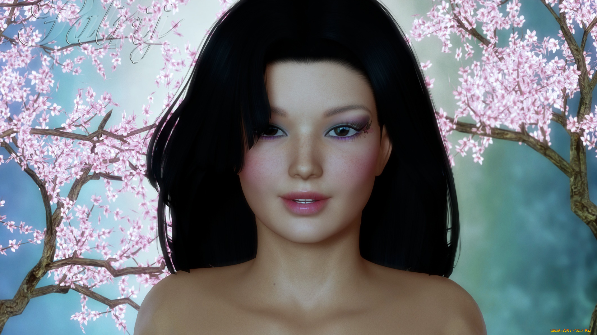 3д, графика, портрет, , portraits, фон, взгляд, девушка