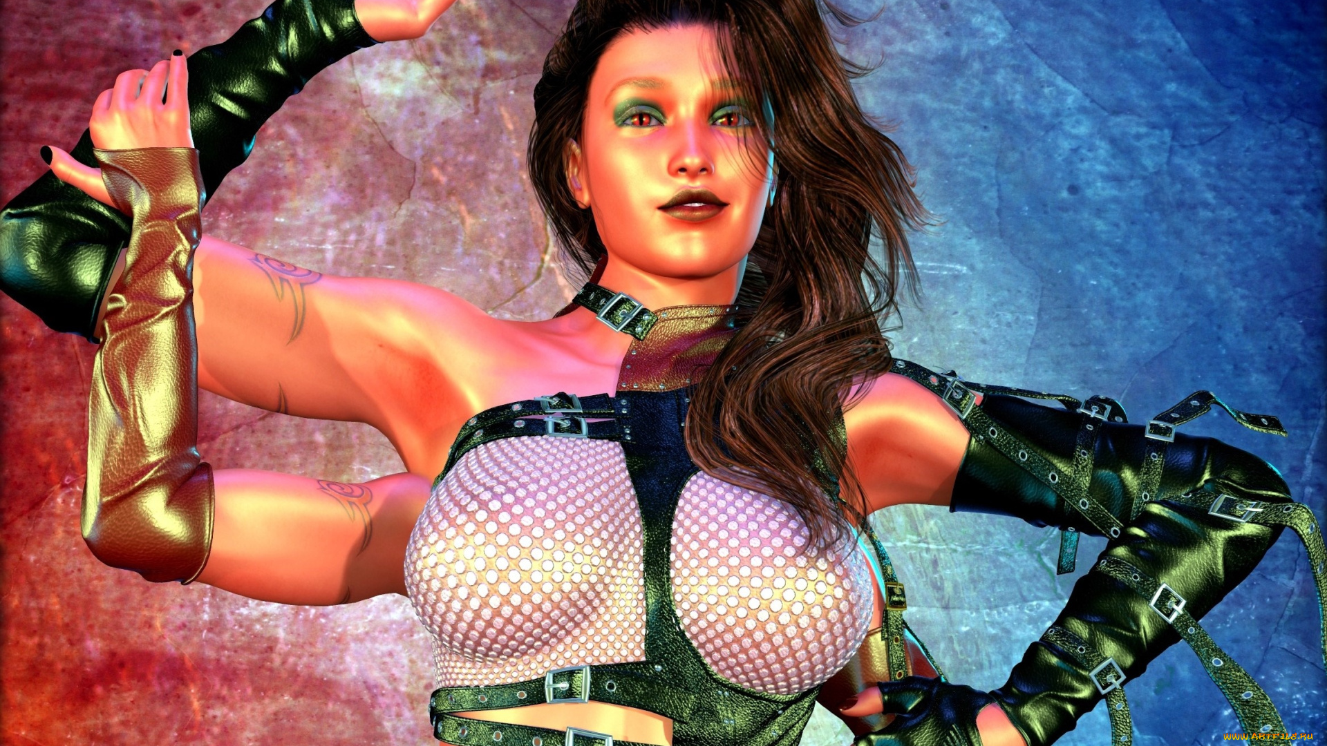 3д, графика, существа, , creatures, руки, фон, взгляд, девушка