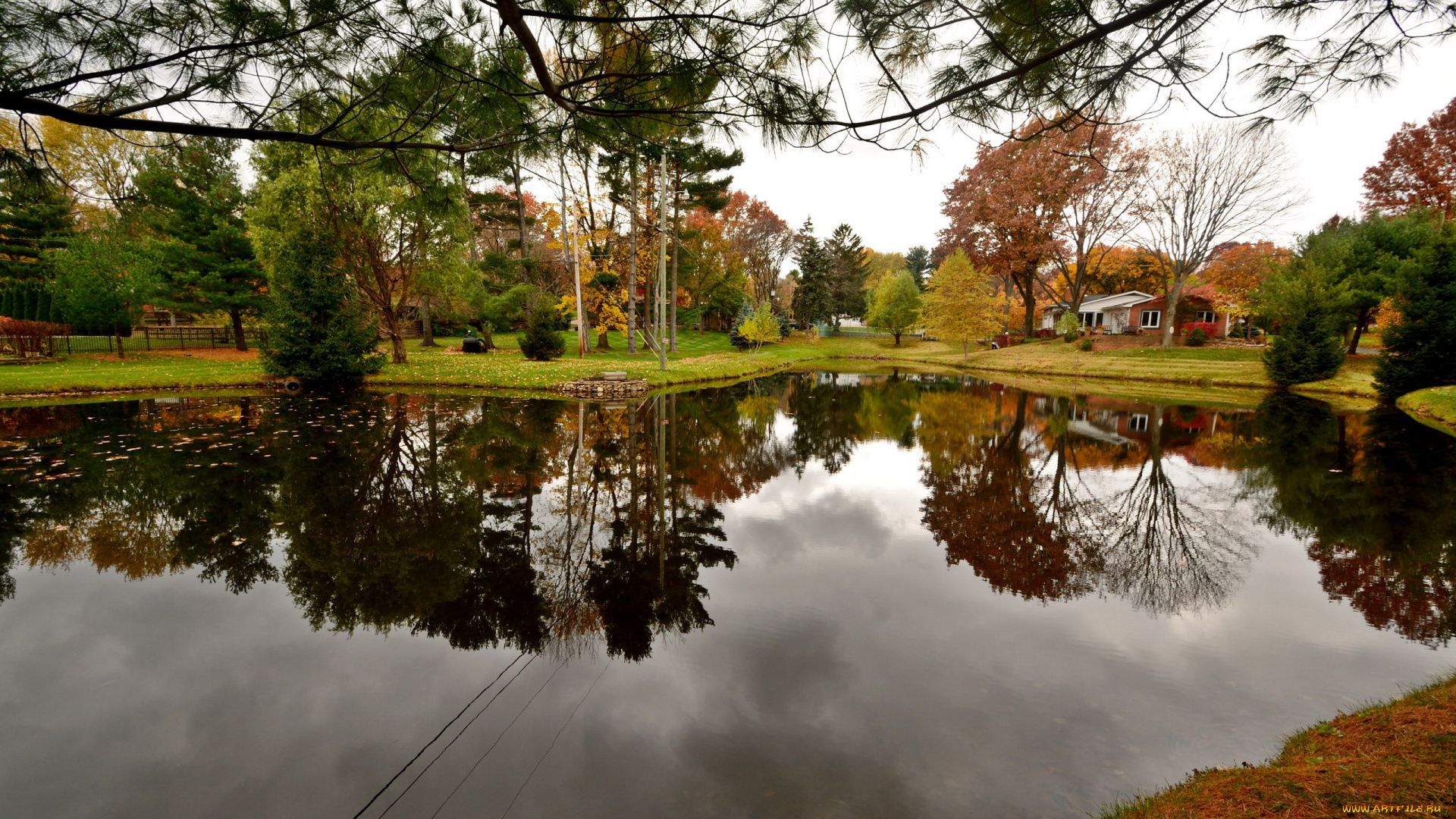 города, -, пейзажи, водоем, отражение