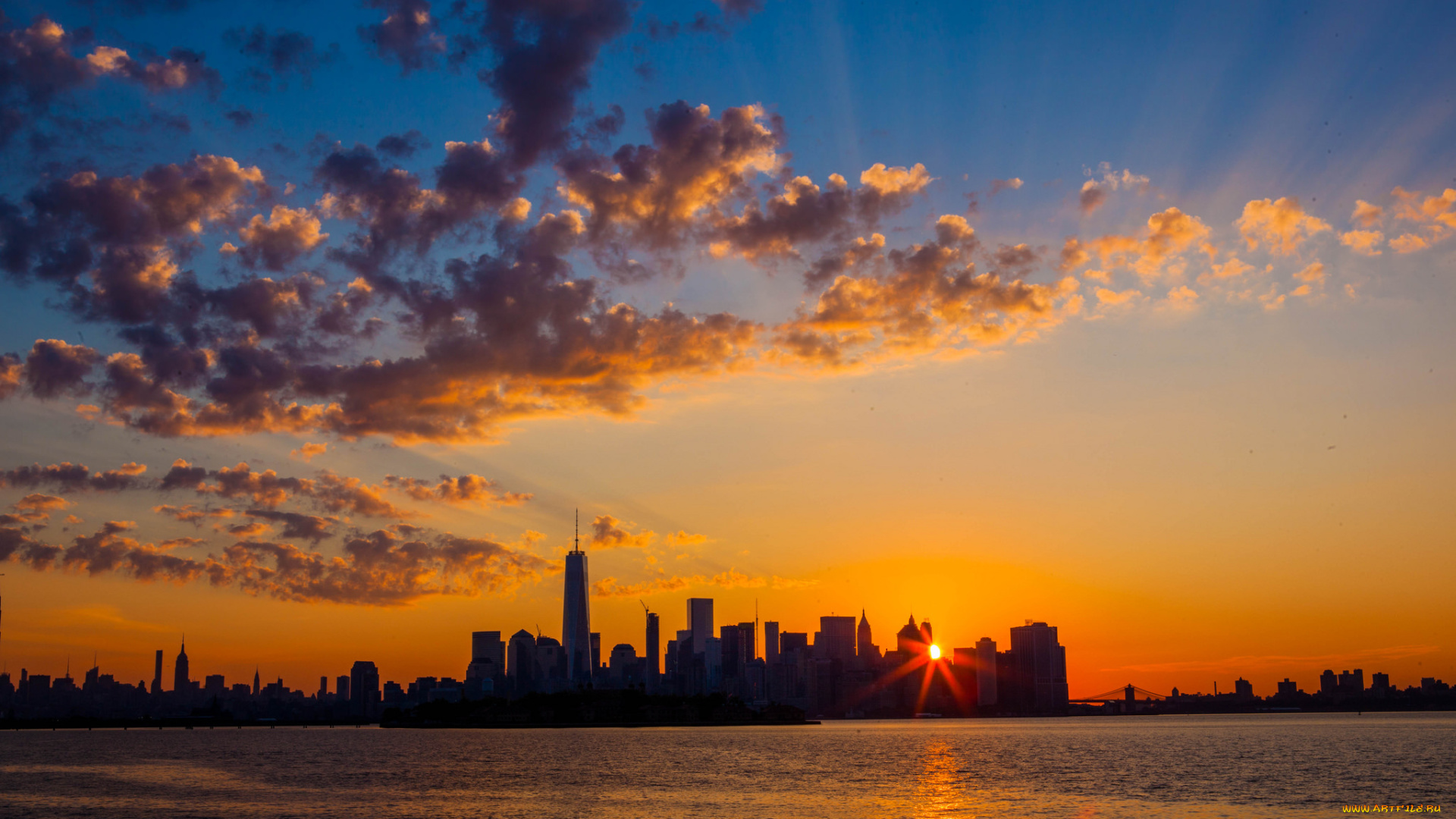 города, нью-йорк, , сша, нью-йорк, манхэттен, дома, небоскреб, небо, панорама