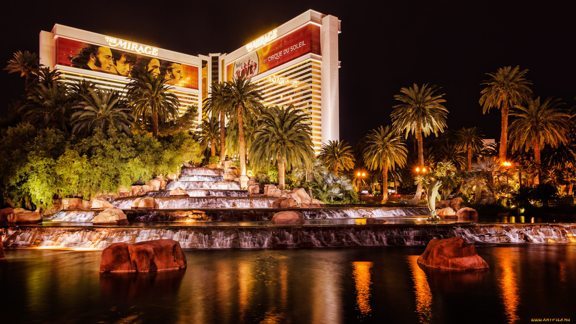 mirage, -, las, vegas, , nv, города, лас-вегас, , сша, казино, отель, ночь