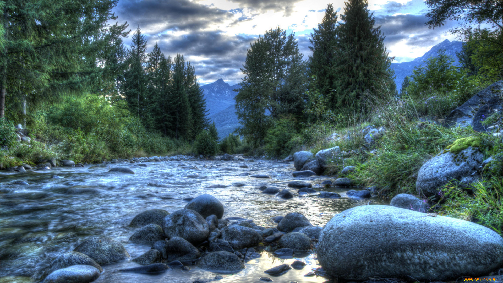 природа, реки, озера, река, лес, горы