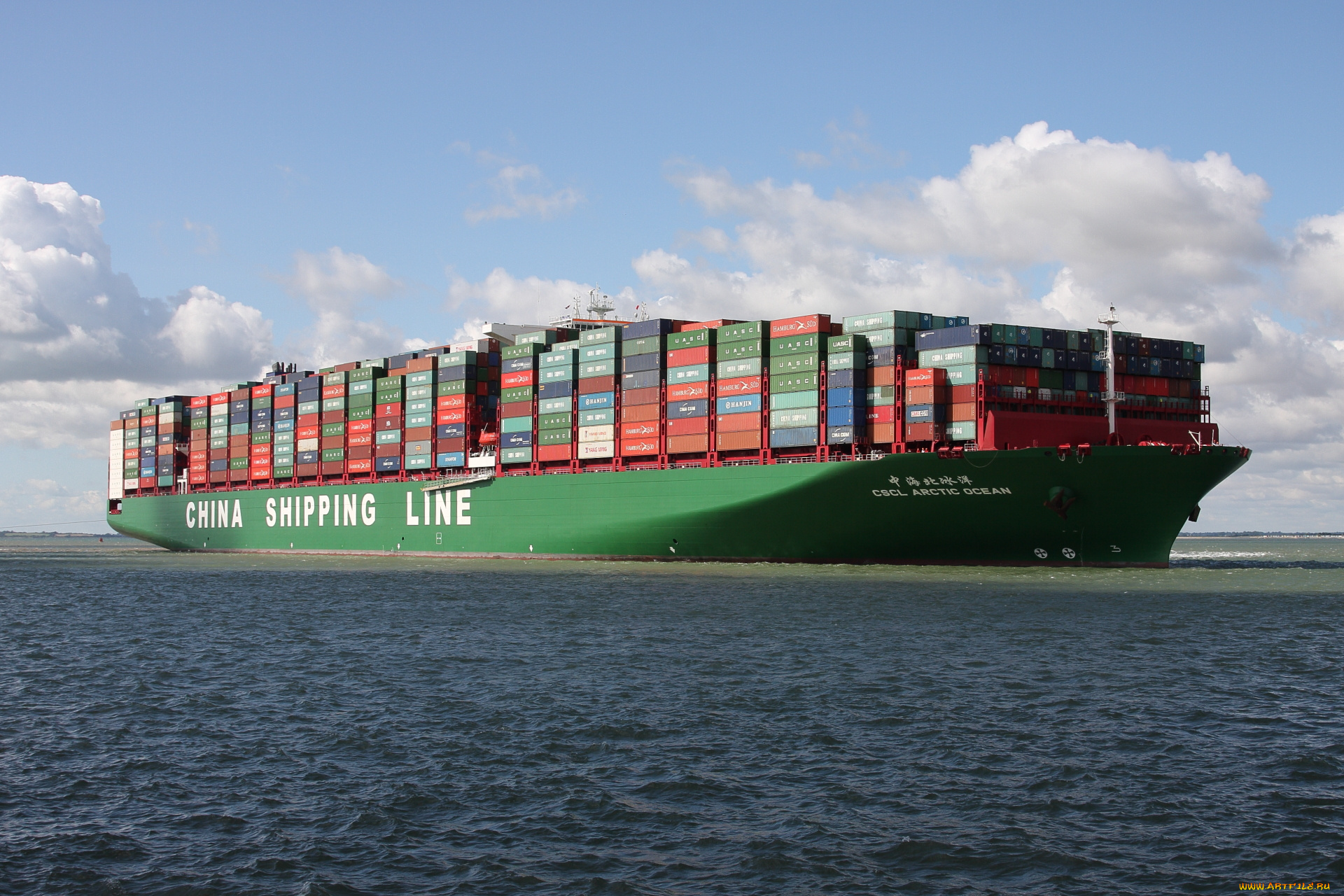 корабли, грузовые, суда, контейнеровоз