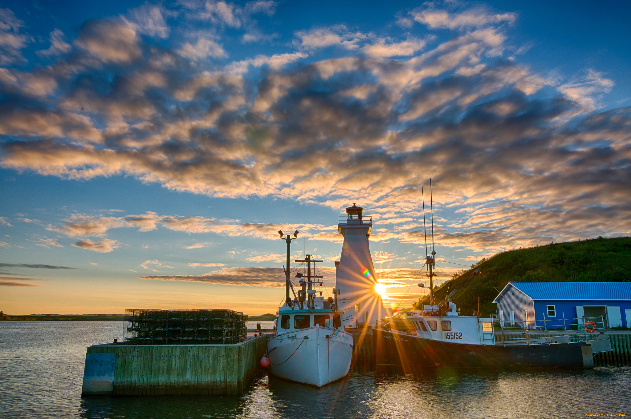 корабли, порты, , , причалы, рассвет, маяк, пристань