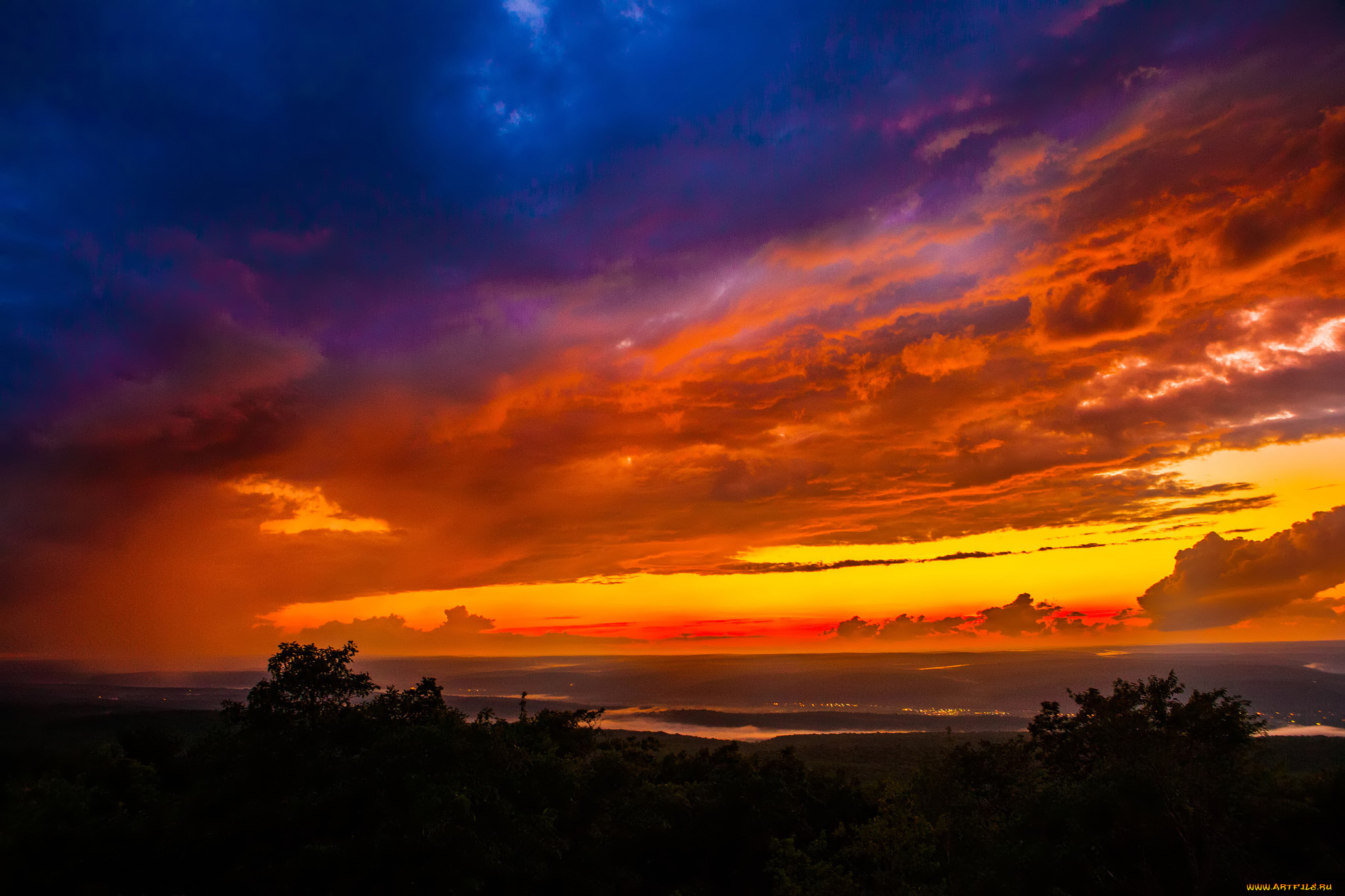 природа, восходы, закаты, закат, небо, облака