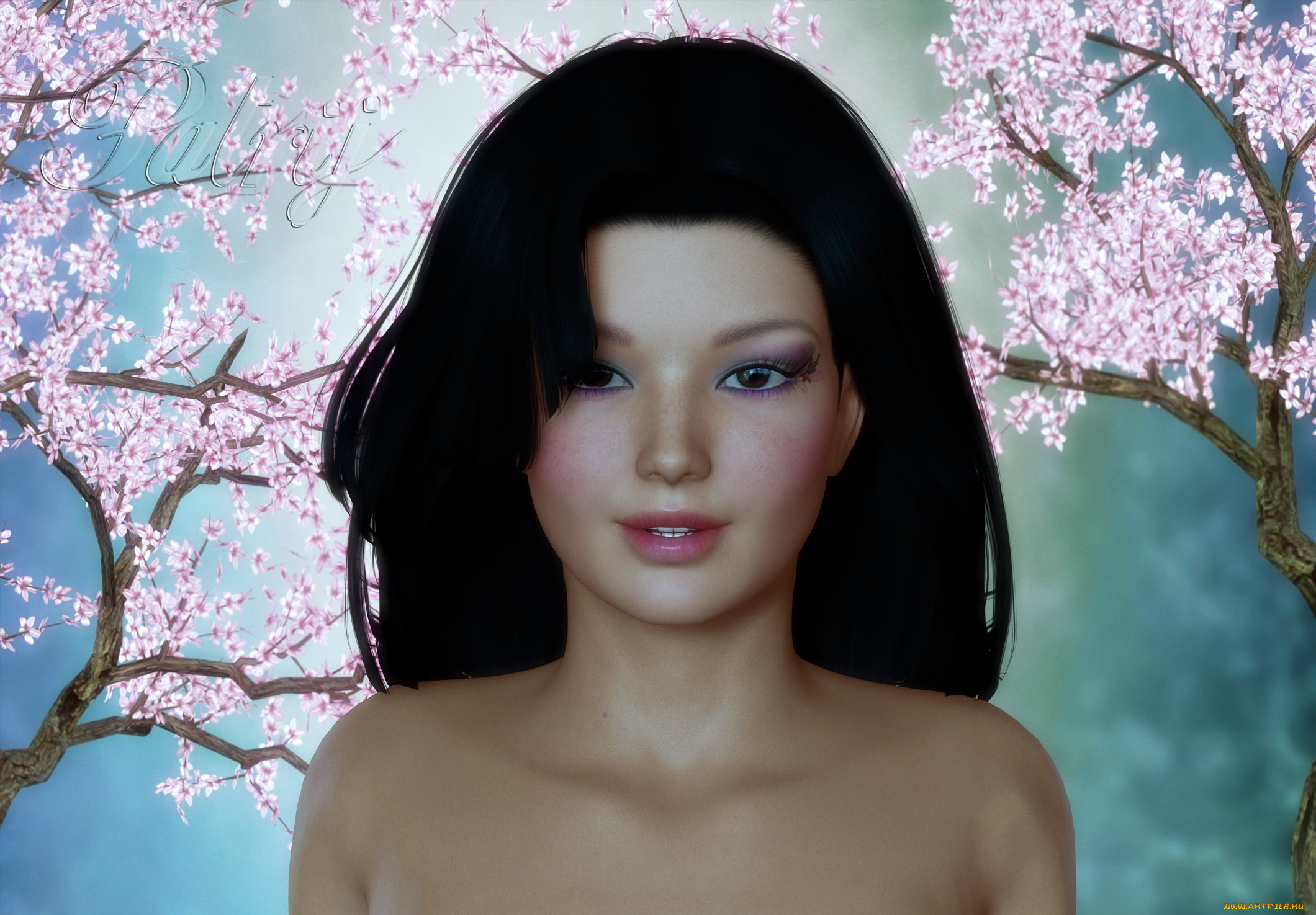 3д, графика, портрет, , portraits, фон, взгляд, девушка