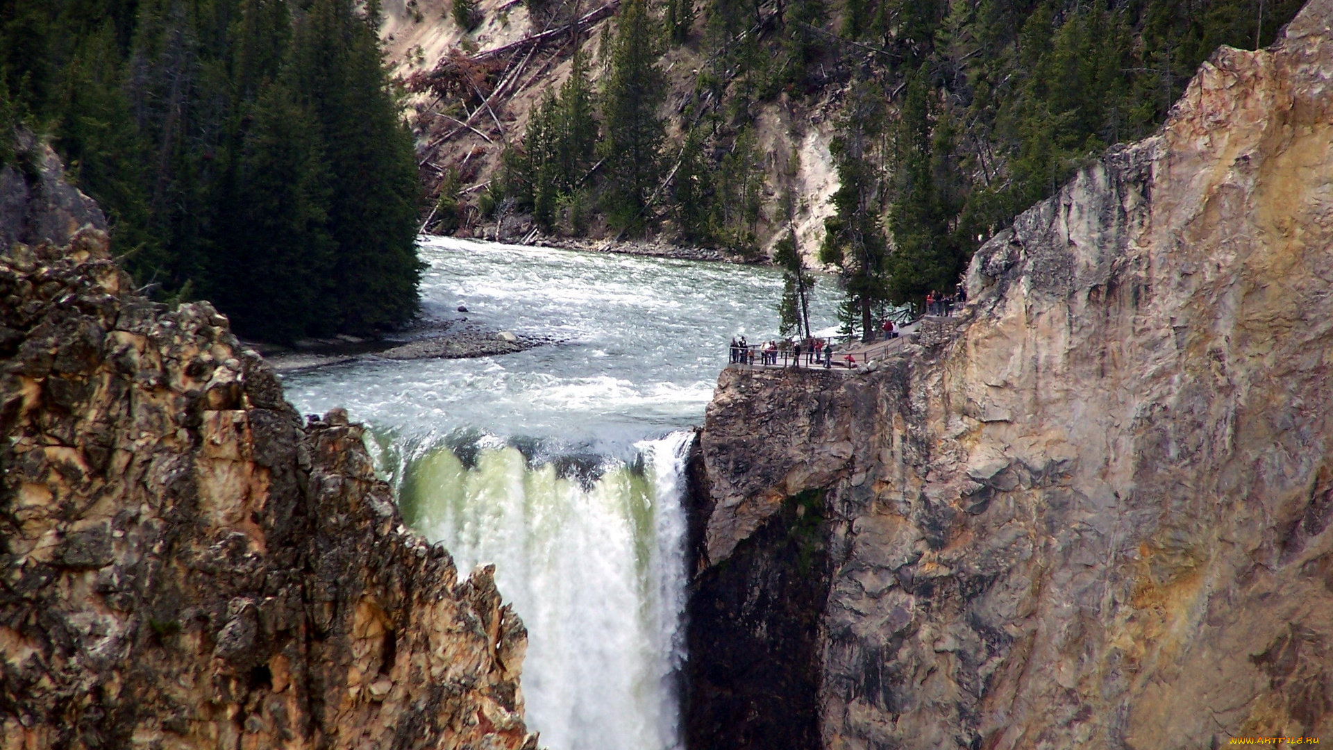 природа, водопады, река, поток