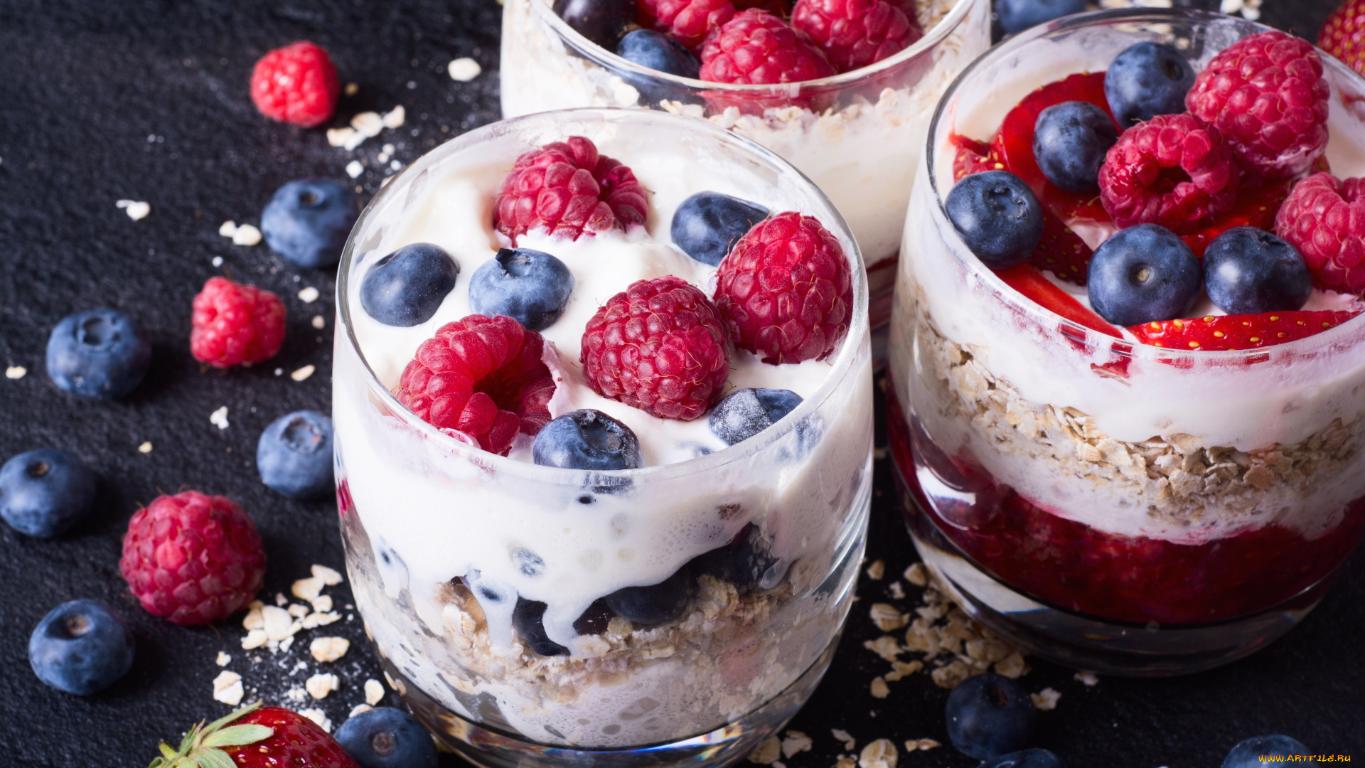 еда, масло, , молочные, продукты, йогурт, малина, ягоды